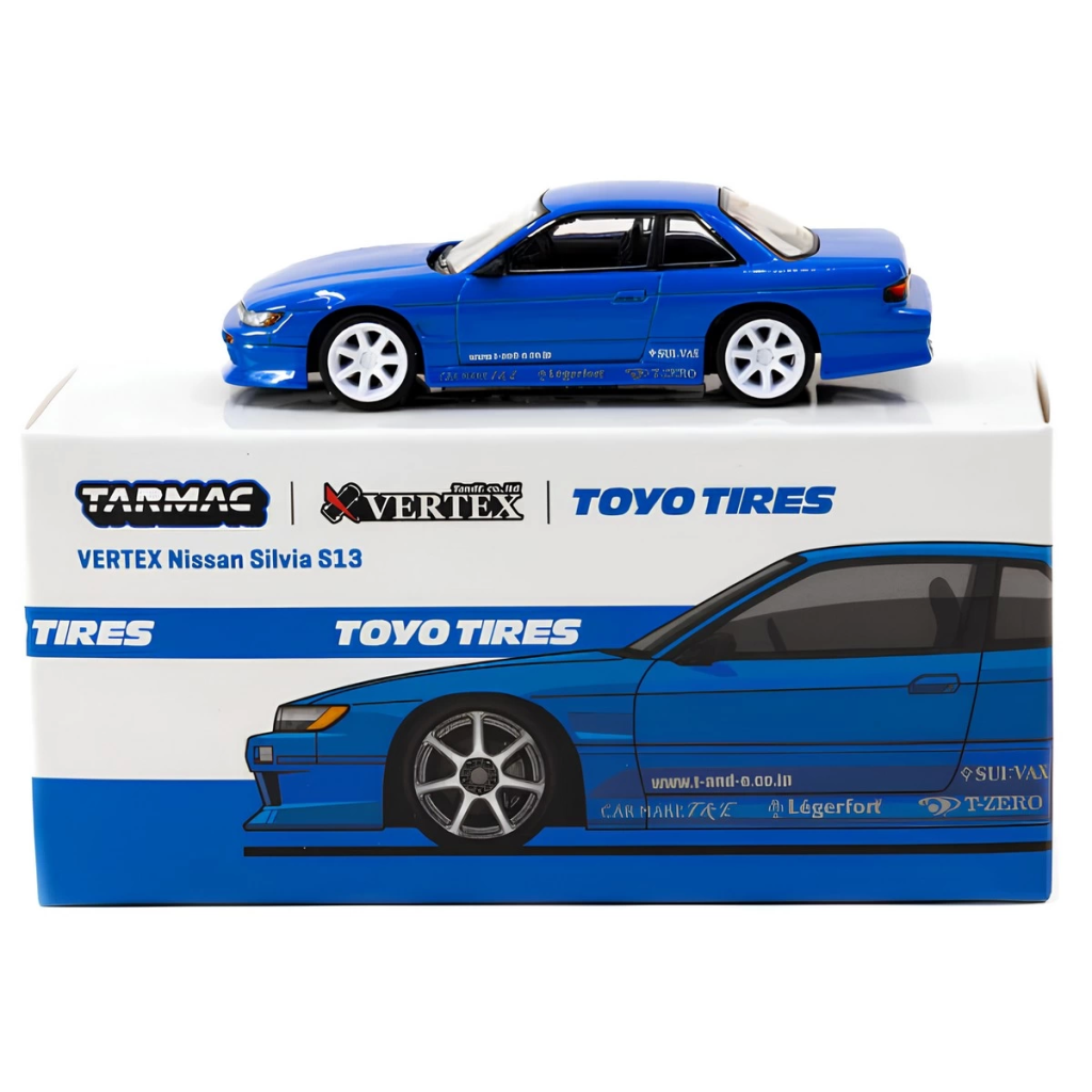 Tarmac Wor1/64 VERTEX Nissan Silvia S13 Blue Metallic Tarmac Wor1/64 VERTEX Nissan Silvia S13 Blue Metallic