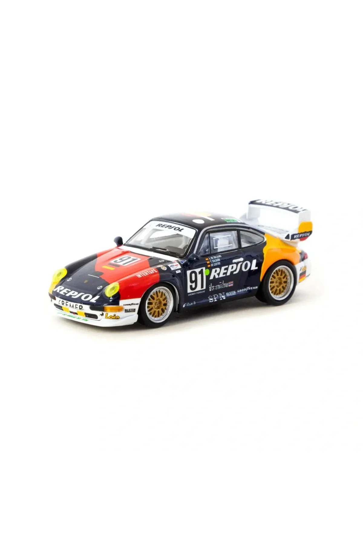 TARMAC WORKS X SCHUCO 1/64 PORSCHE 911 GT2 24H LE MANS 1995 #91