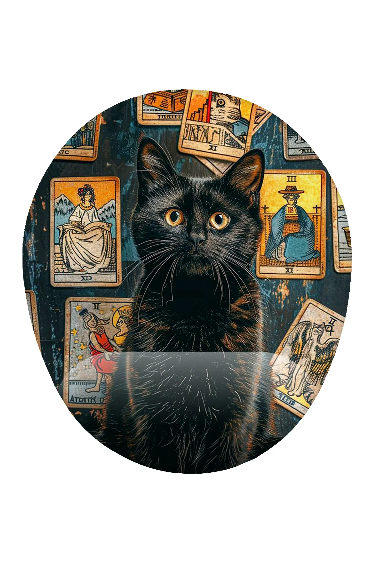 Tarot ve Kedi Bilek Destekli Mouse Pad Ergonomik Kaymaz Taban Mou