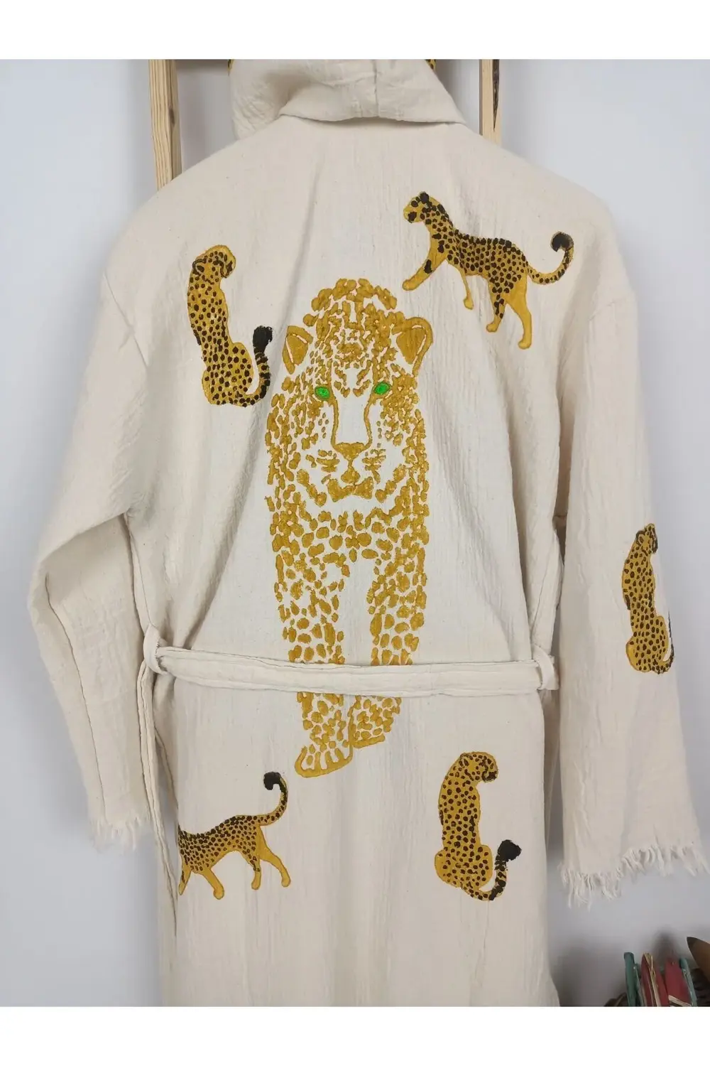 Taş Baskı Bornoz Tiger