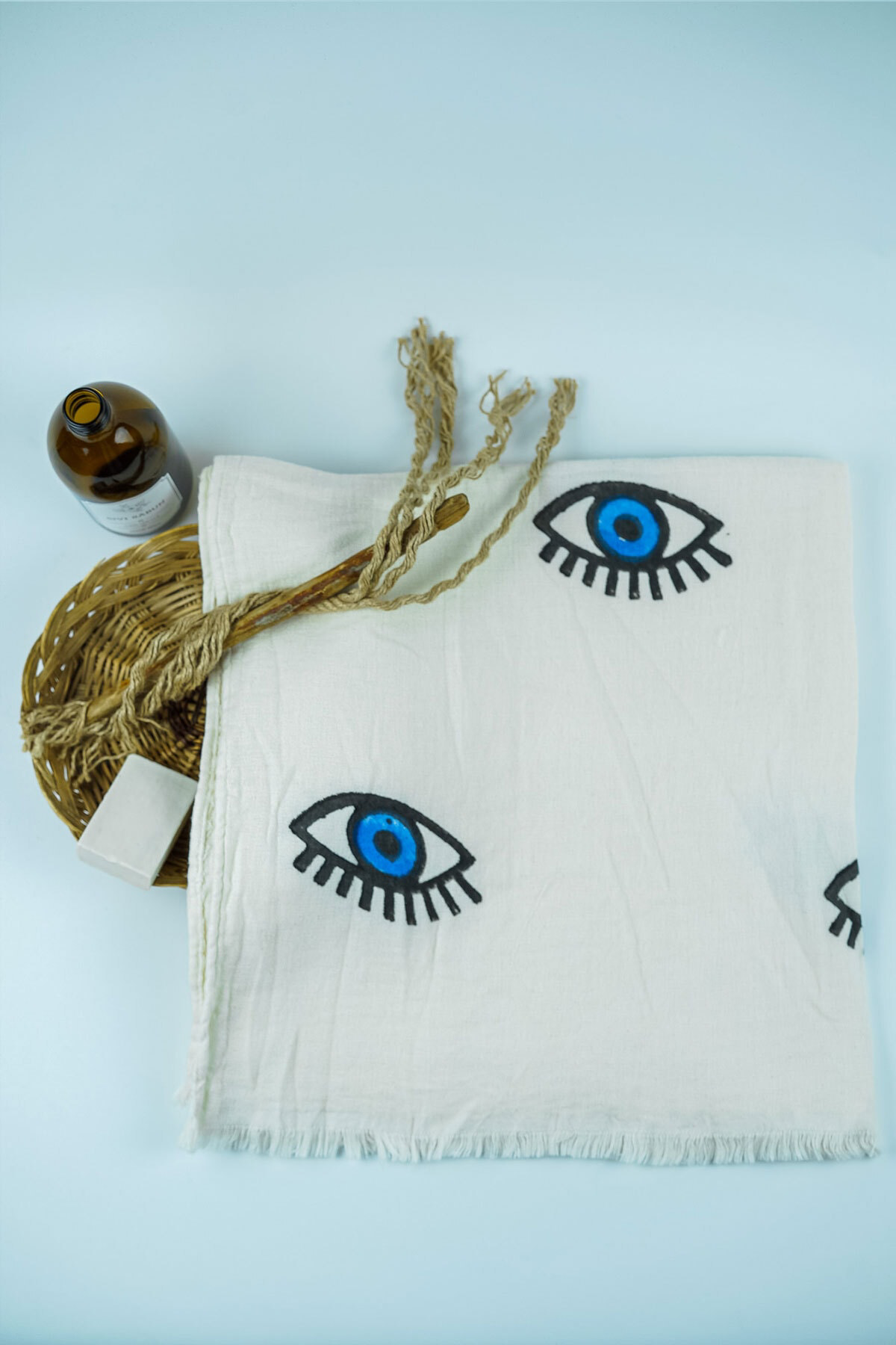 Buldan Concept Taş Baskı Peştemal Mavi Göz