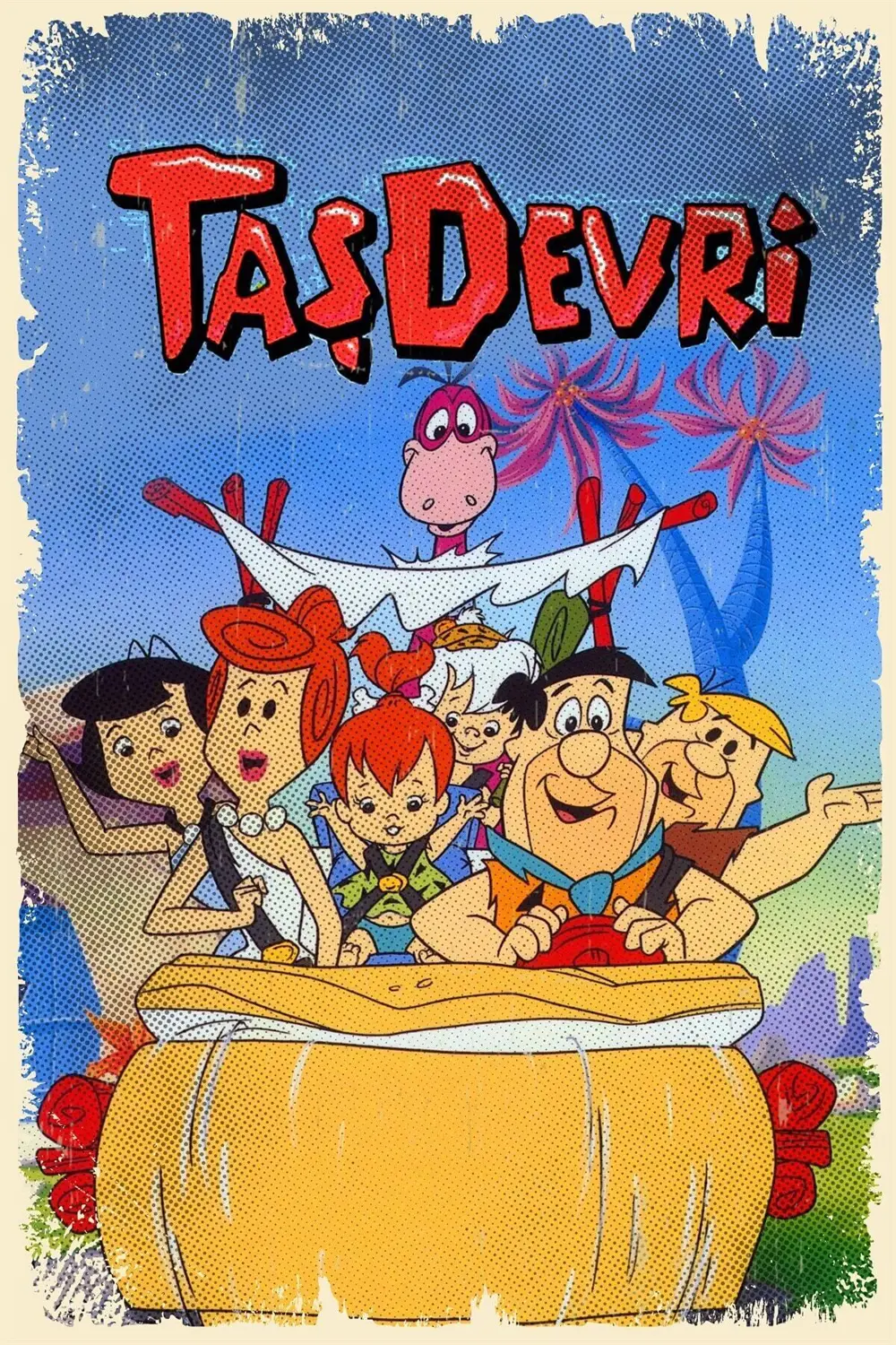 Taş Devri Ahşap Retro Poster