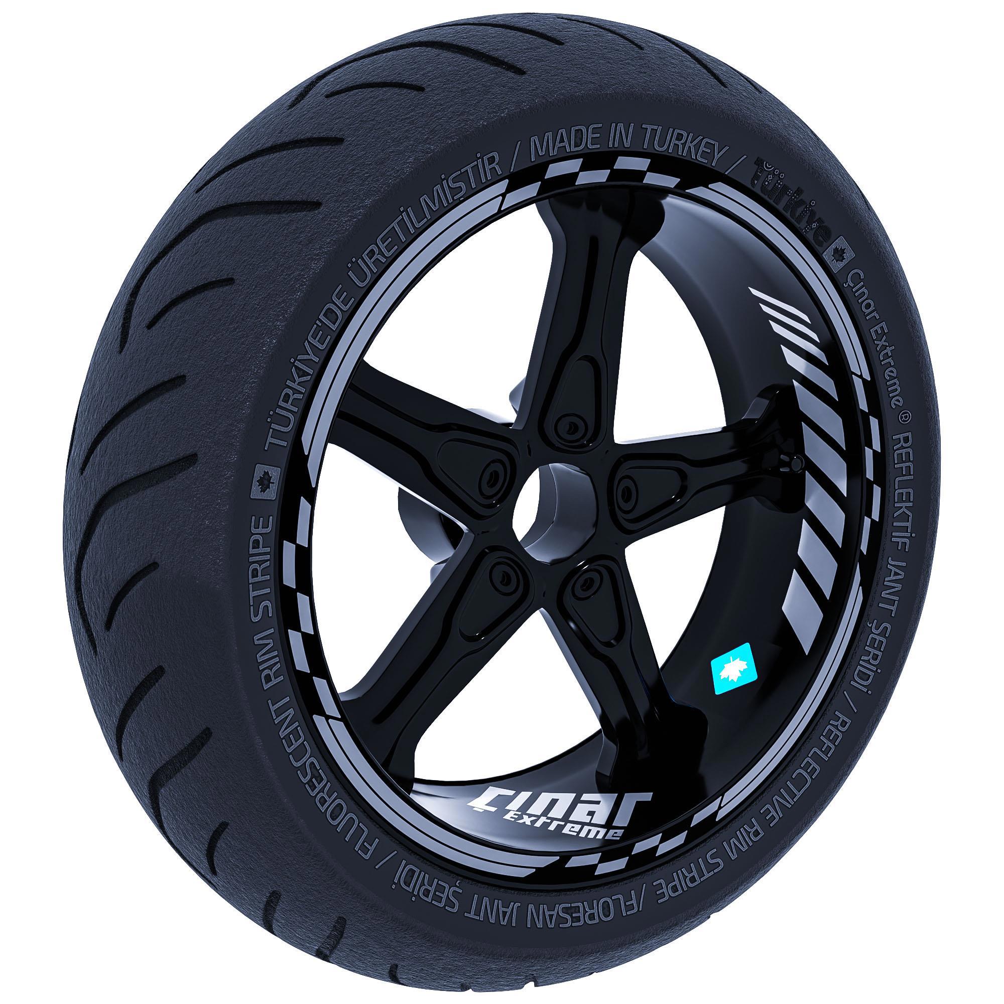 Çinar Extreme Taş Grisi Moto Gp İç Diş Jant Şeridi Takim Sticker  