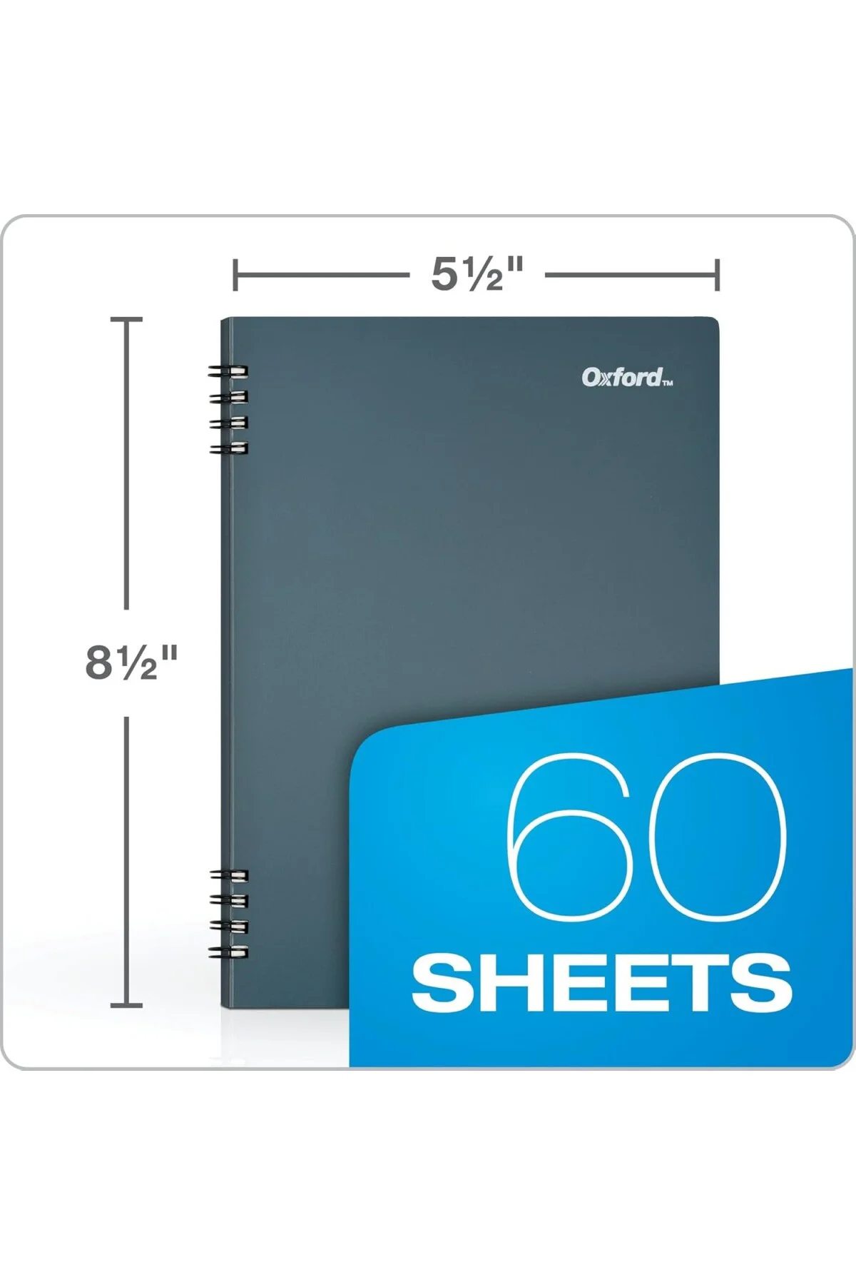 Taş Kağıt Defter, 5-1/2" x 8-1/2", Mavi Kapak, 60 yaprak, 2'li pa