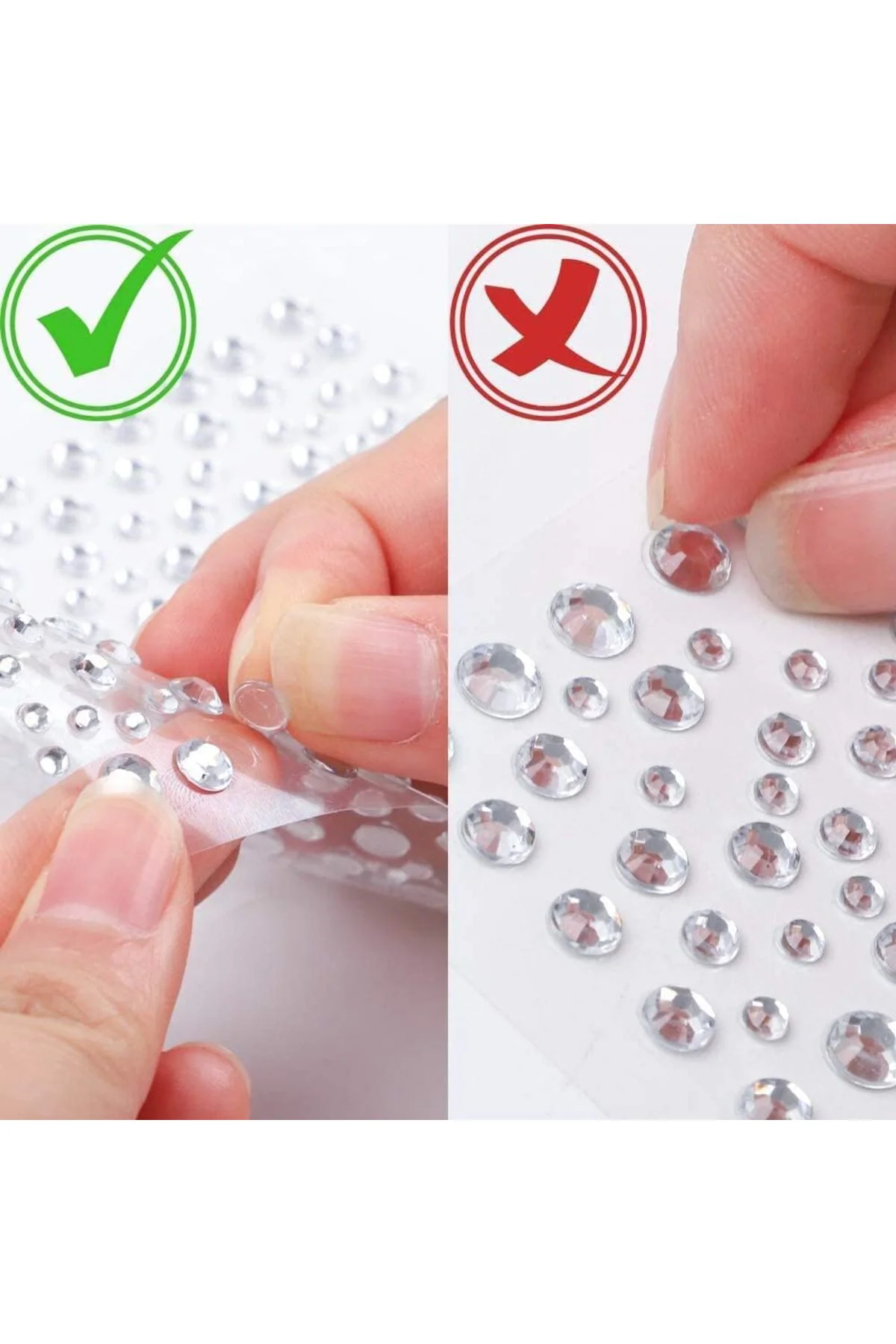 Taş Sticker Mavi Yapışkanlı Saç , Yüz Ve Tırnak Taşı Yılbaşı Süs 