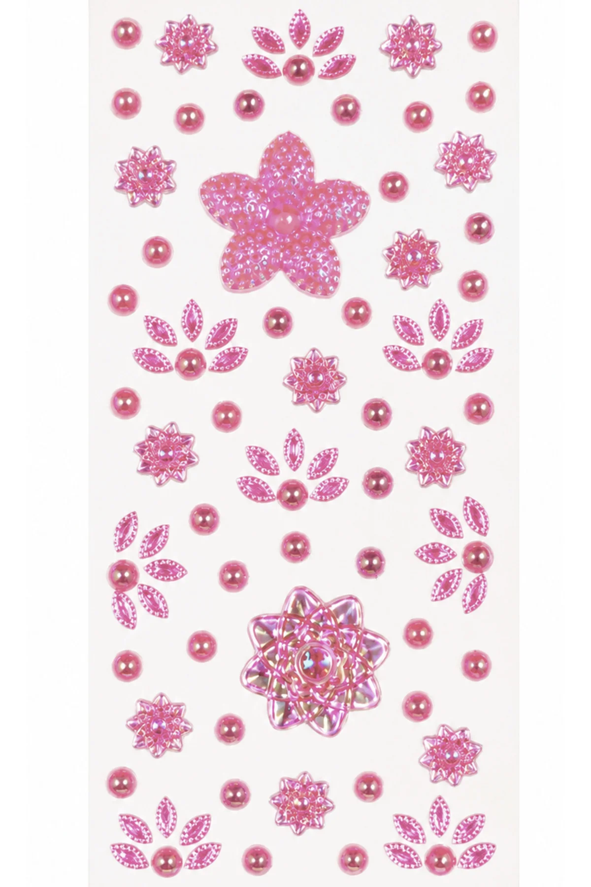 Taş Sticker Pembe Yapışkanlı Saç , Yüz Ve Tırnak Taşı Yılbaşı Süs Dekor Işıltılı Parlak