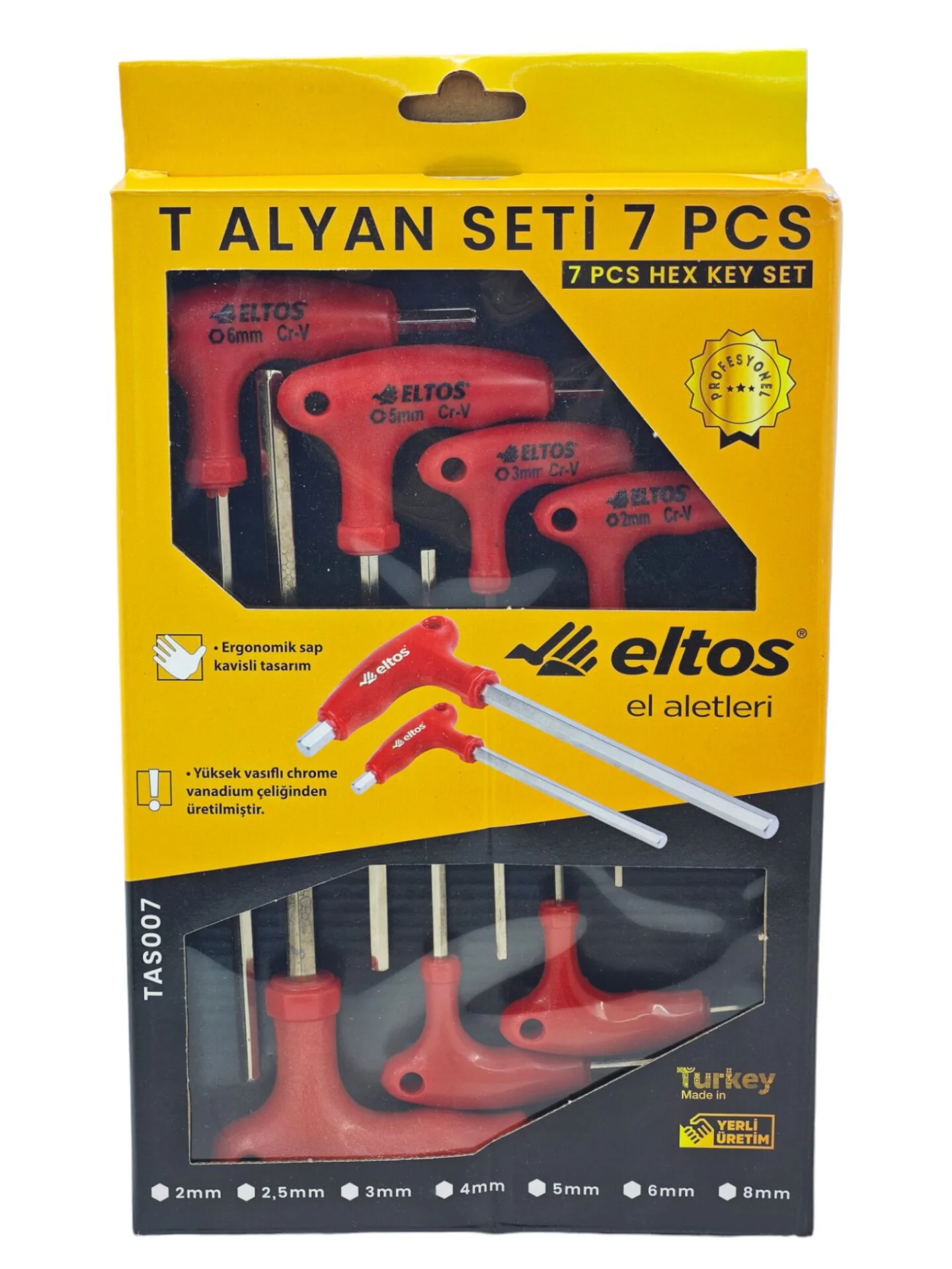TAS007   Eltos Altı Köşe T Alyan Seti 7prç