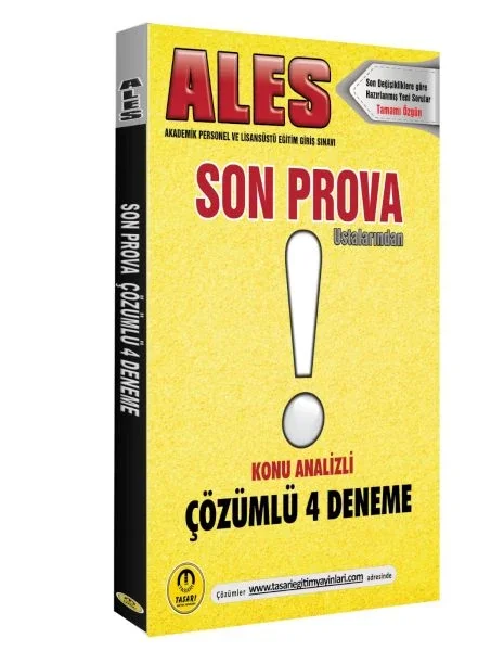 Tasarı Ales Son Prova 4 Çözümlü Deneme Fiyatı, Yorumları ve Özellikleri
