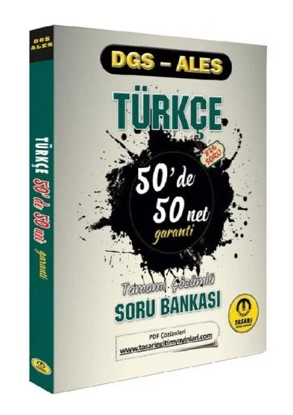 Tasarı DGS ALES Türkçe 50 de 50 Net Garanti Soru Bankası Fiyatı, Yorumları ve Özellikleri