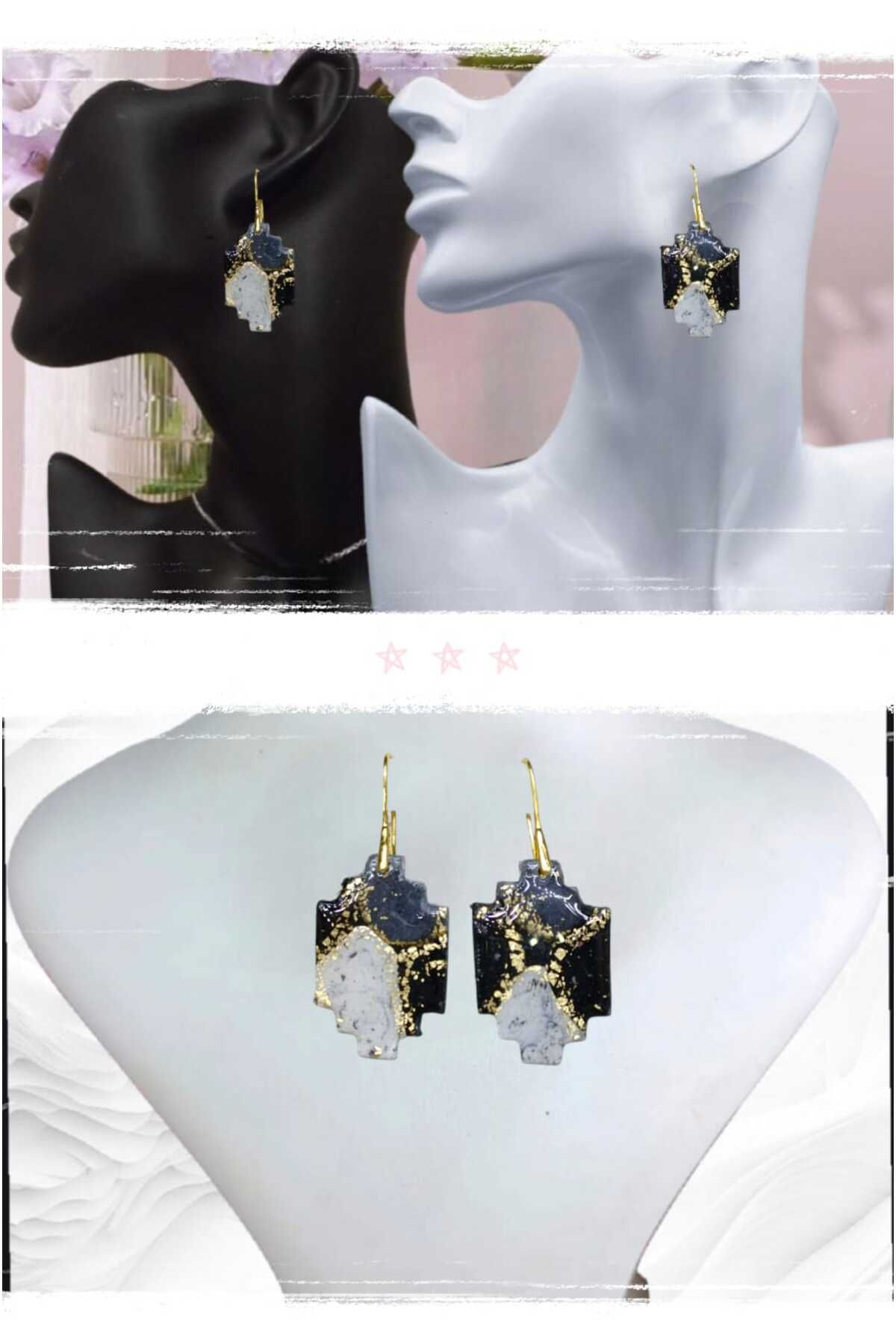 Tasarım Aşkı Polimerkil El Yapımı Tasarım Küpe