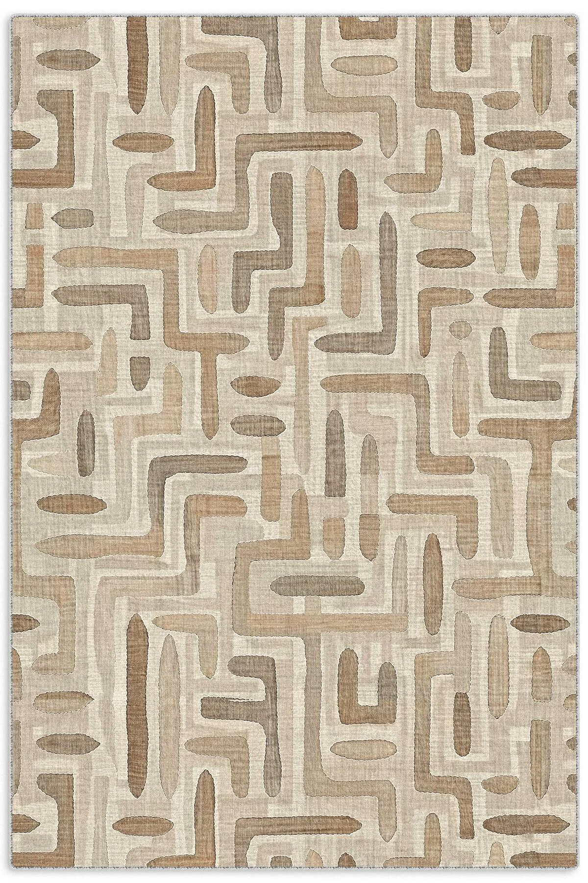Tasarım Çift Taraflı Yıkanabilir Şönil Halı Kilim Yolluk Bej Kahve Toprak Tonlarında Geometrik Tasarım Çift Taraflı Yıkanabilir Şönil Halı Kilim Yolluk Bej Kahve Toprak Tonlarında Geometrik