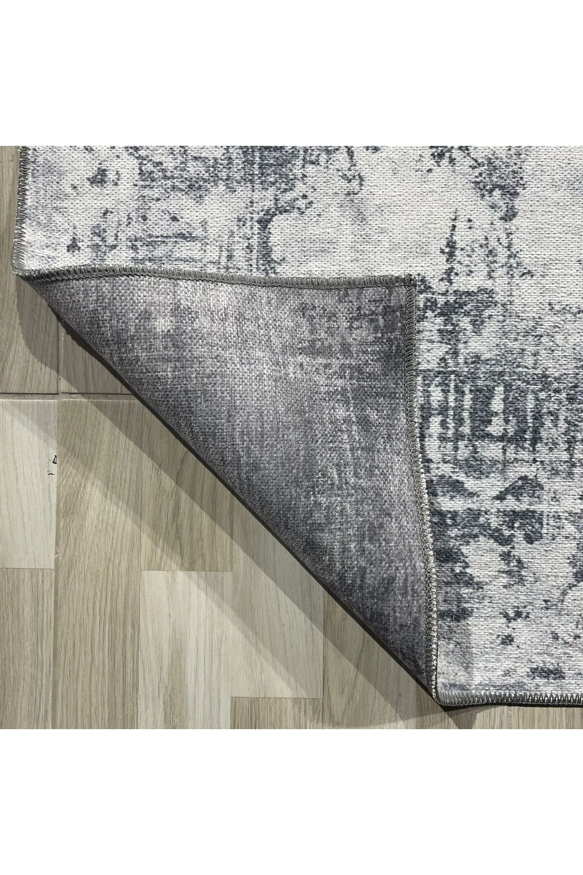Tasarım Çift Taraflı Yıkanabilir Eskitme Şönil Halı Kilim Yolluk Gri Vintage Çerçeveli Tasarım Çift Taraflı Yıkanabilir Eskitme Şönil Halı Kilim Yolluk Gri Vintage Çerçeveli