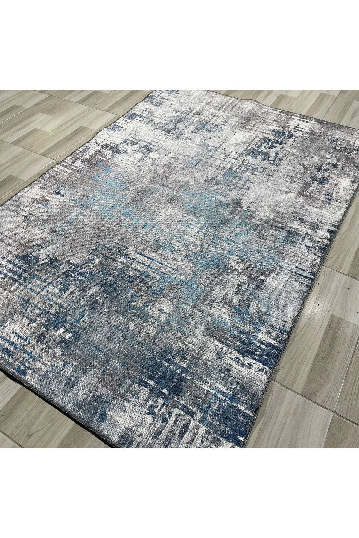 Tasarım Çift Taraflı Yıkanabilir Şönil Halı Kilim Yolluk Gri Turkuaz Mavi Lacivert Abstract Tasarım Çift Taraflı Yıkanabilir Şönil Halı Kilim Yolluk Gri Turkuaz Mavi Lacivert Abstract