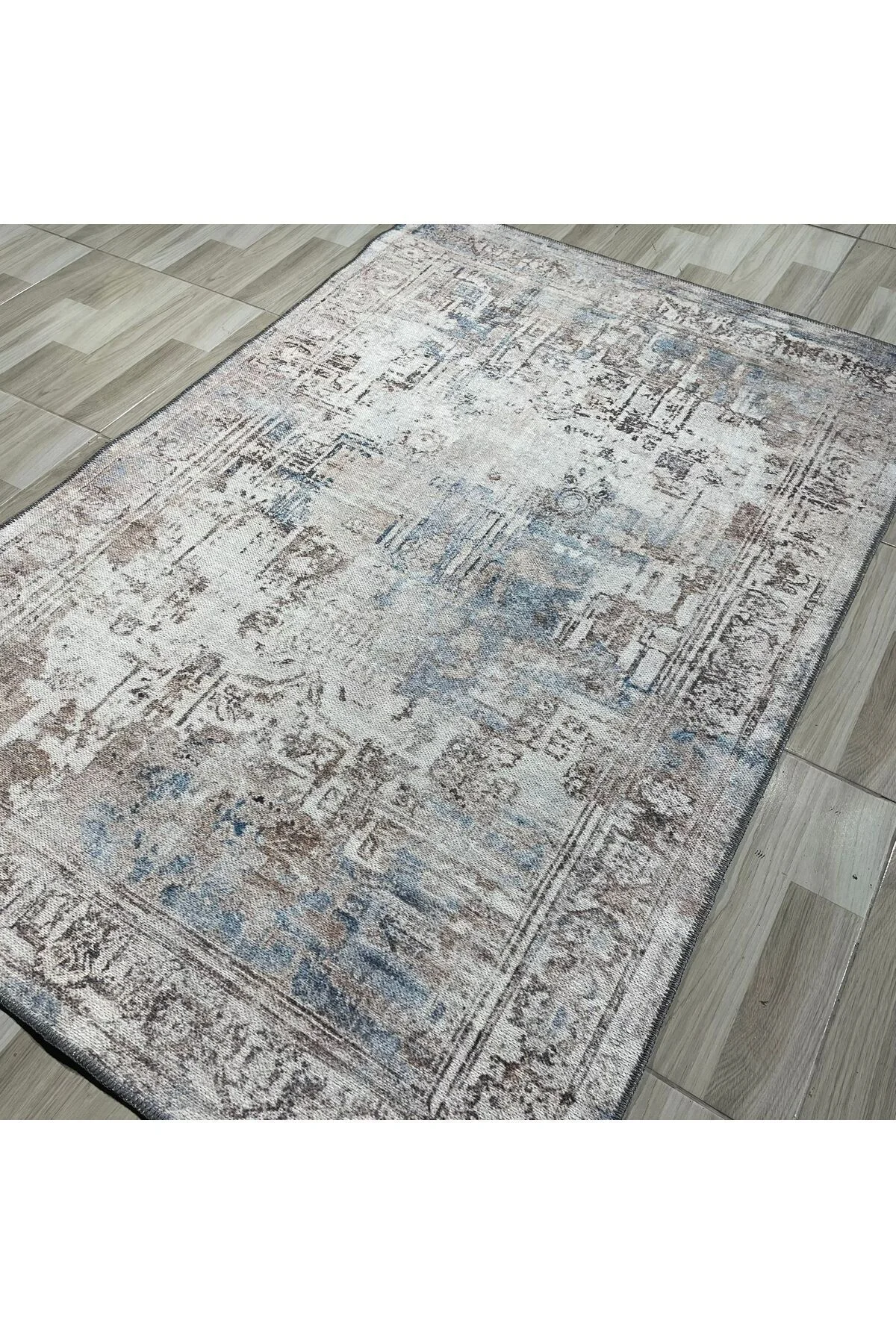 Tasarım Çift Taraflı Yıkanabilir Şönil Halı Kilim Yolluk Çerçevel