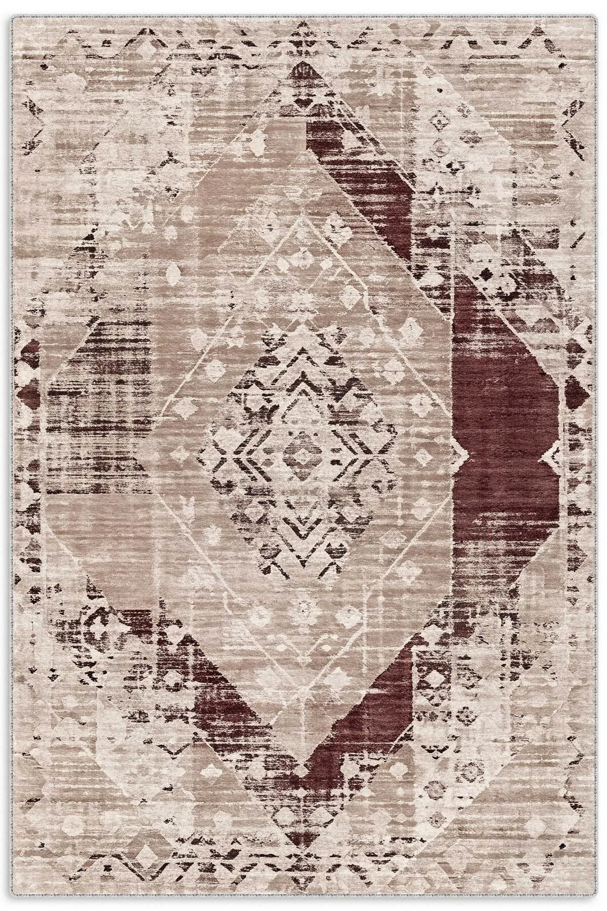 Tasarım Çift Taraflı Yıkanabilir Şönil Halı Kilim Yolluk Toprak Tonlarında Sıcak Ve Nötr Vintage Tasarım Çift Taraflı Yıkanabilir Şönil Halı Kilim Yolluk Toprak Tonlarında Sıcak Ve Nötr Vintage