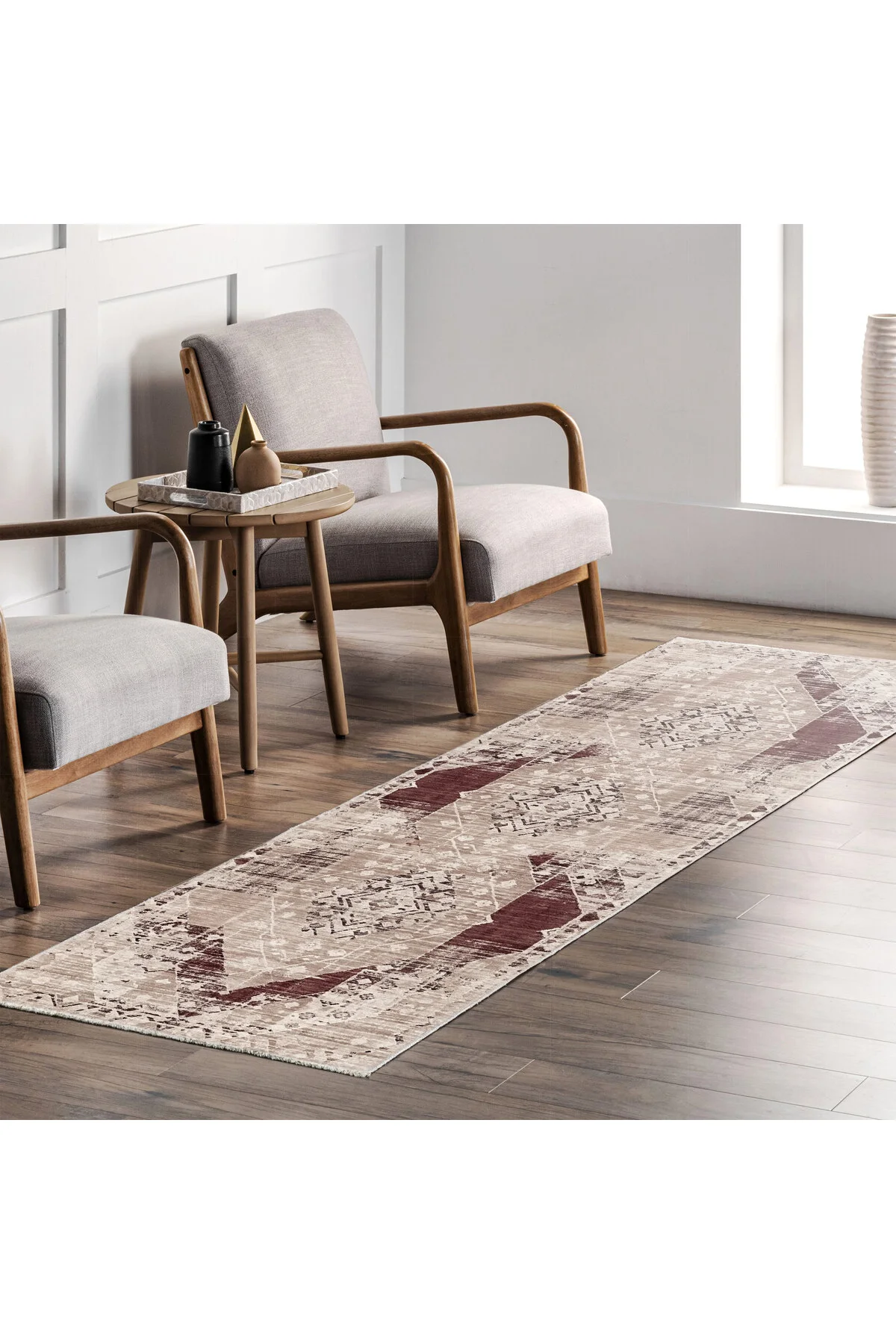 Tasarım Çift Taraflı Yıkanabilir Şönil Halı Kilim Yolluk Toprak Tonlarında Sıcak Ve Nötr Vintage Tasarım Çift Taraflı Yıkanabilir Şönil Halı Kilim Yolluk Toprak Tonlarında Sıcak Ve Nötr Vintage