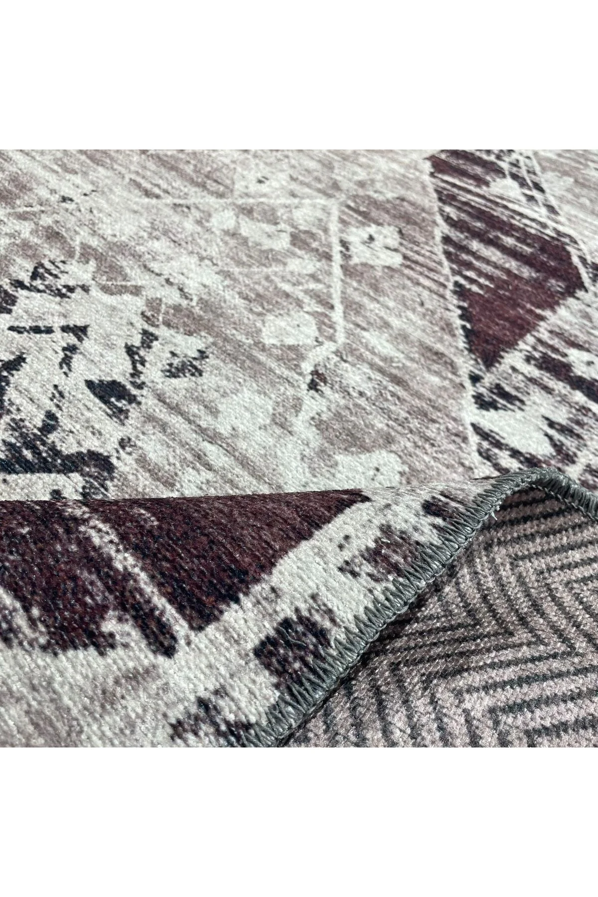 Tasarım Çift Taraflı Yıkanabilir Şönil Halı Kilim Yolluk Toprak Tonlarında Sıcak Ve Nötr Vintage Tasarım Çift Taraflı Yıkanabilir Şönil Halı Kilim Yolluk Toprak Tonlarında Sıcak Ve Nötr Vintage