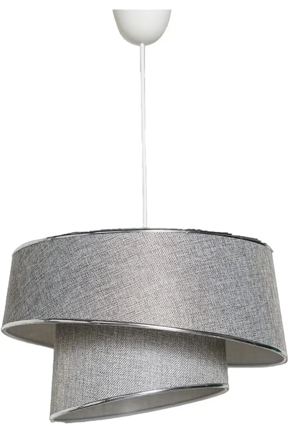 Tasarım Metal ve Gri Kumaş Gövde - LED ve Ampul Uyumlu Ayarlanabi