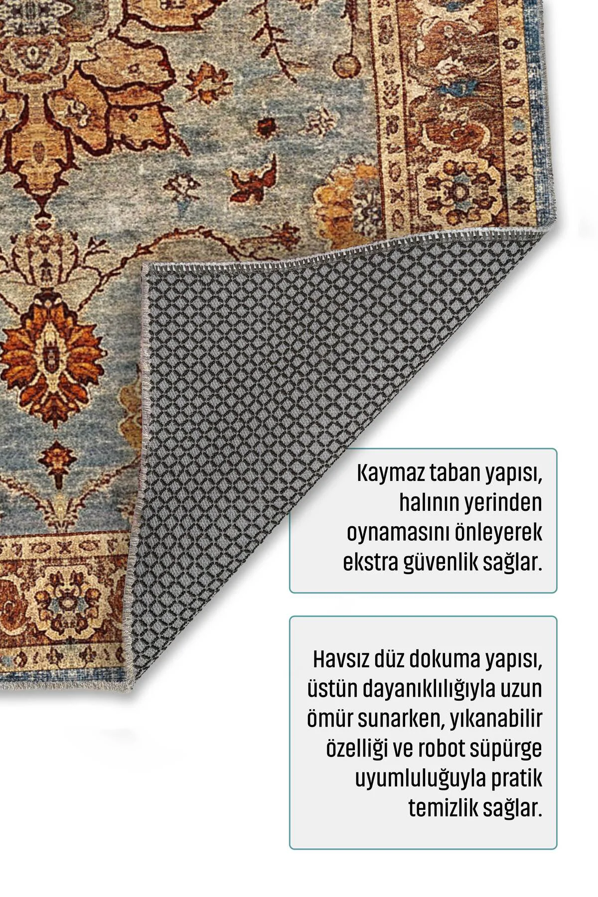 Tasarım Sultani Şİönil Halı Kilim Yolluk Kaymaz Kendinden Saçaklı