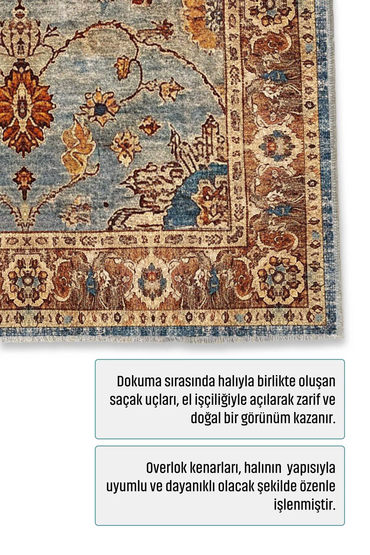 Tasarım Sultani Şİönil Halı Kilim Yolluk Kaymaz Kendinden Saçaklı