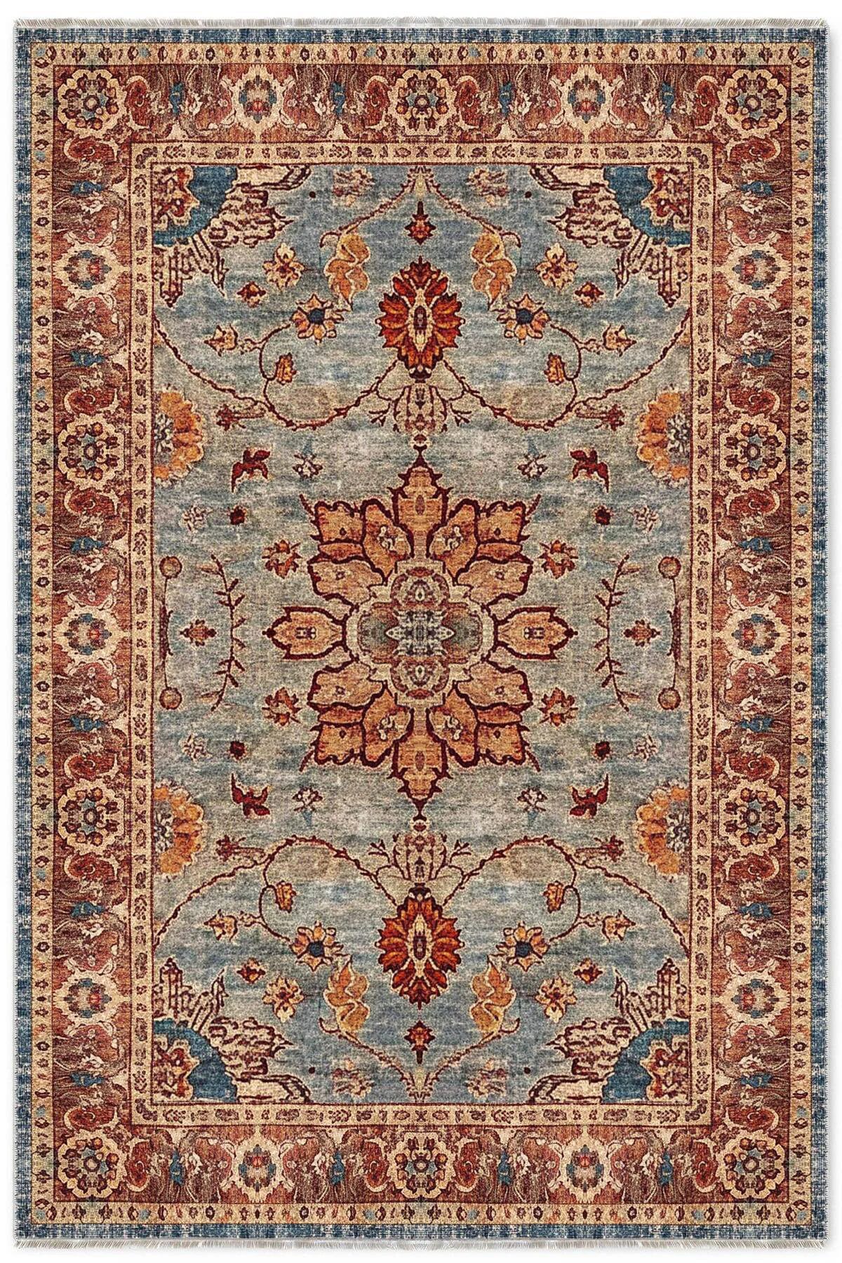 Tasarım Sultani Şİönil Halı Kilim Yolluk Kaymaz Kendinden Saçaklı