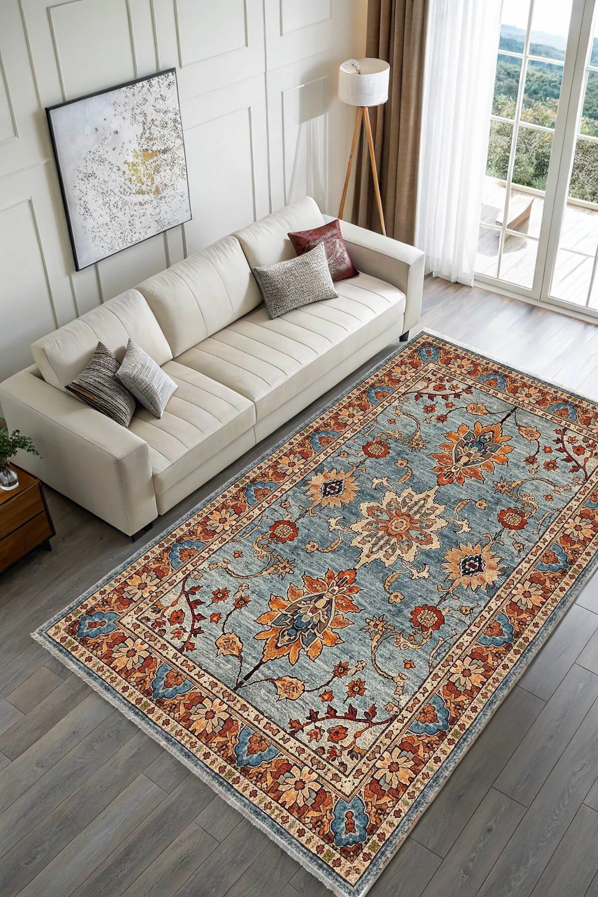 Tasarım Sultani Şönil Halı Kilim Yolluk Kaymaz Yıkanabilir Salon 