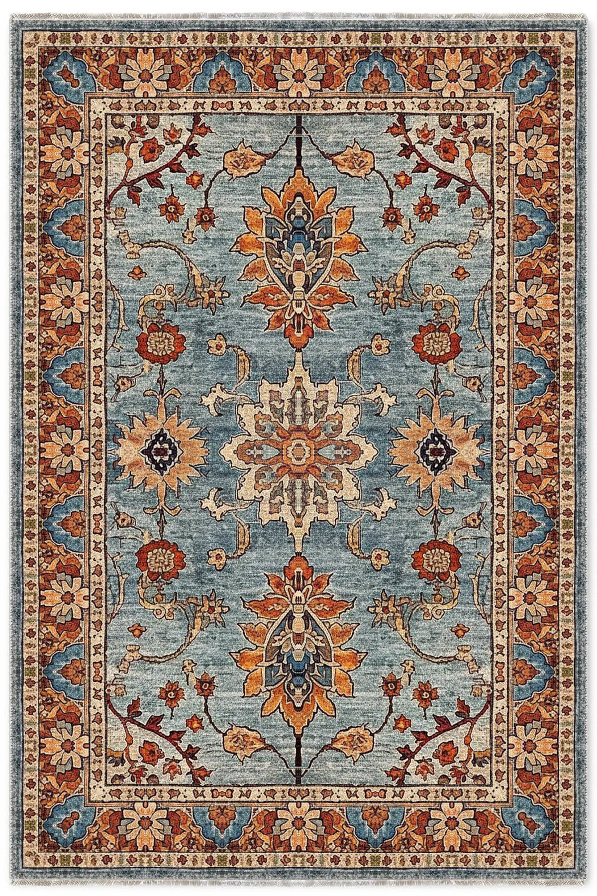 Tasarım Sultani Şönil Halı Kilim Yolluk Kaymaz Yıkanabilir Salon 