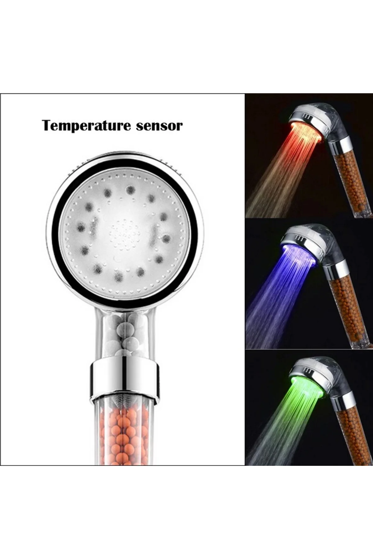 Tasarruflu Boncuklu Ledli Duş Başlık-pil veya Elektrik Gerekmez K