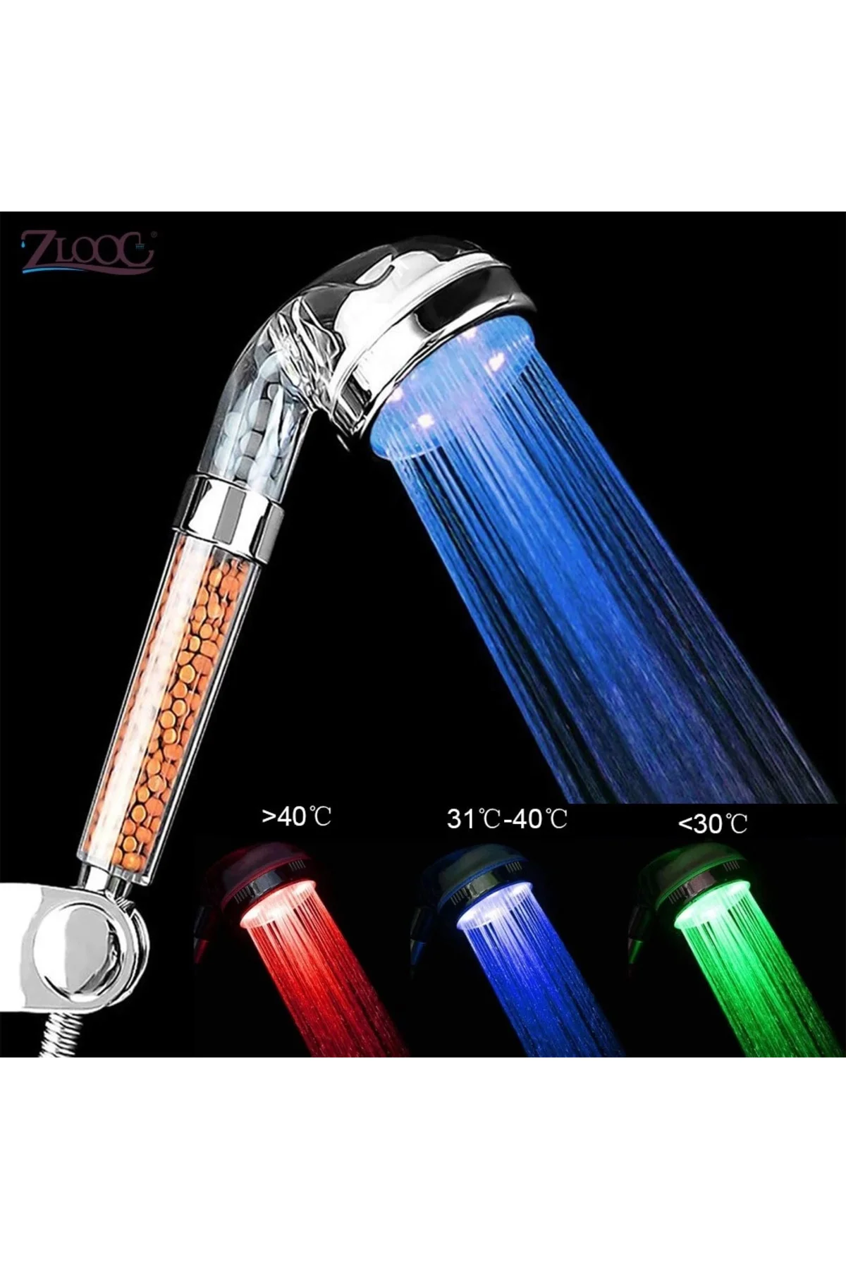 Tasarruflu Boncuklu Ledli Duş Başlık-pil veya Elektrik Gerekmez K