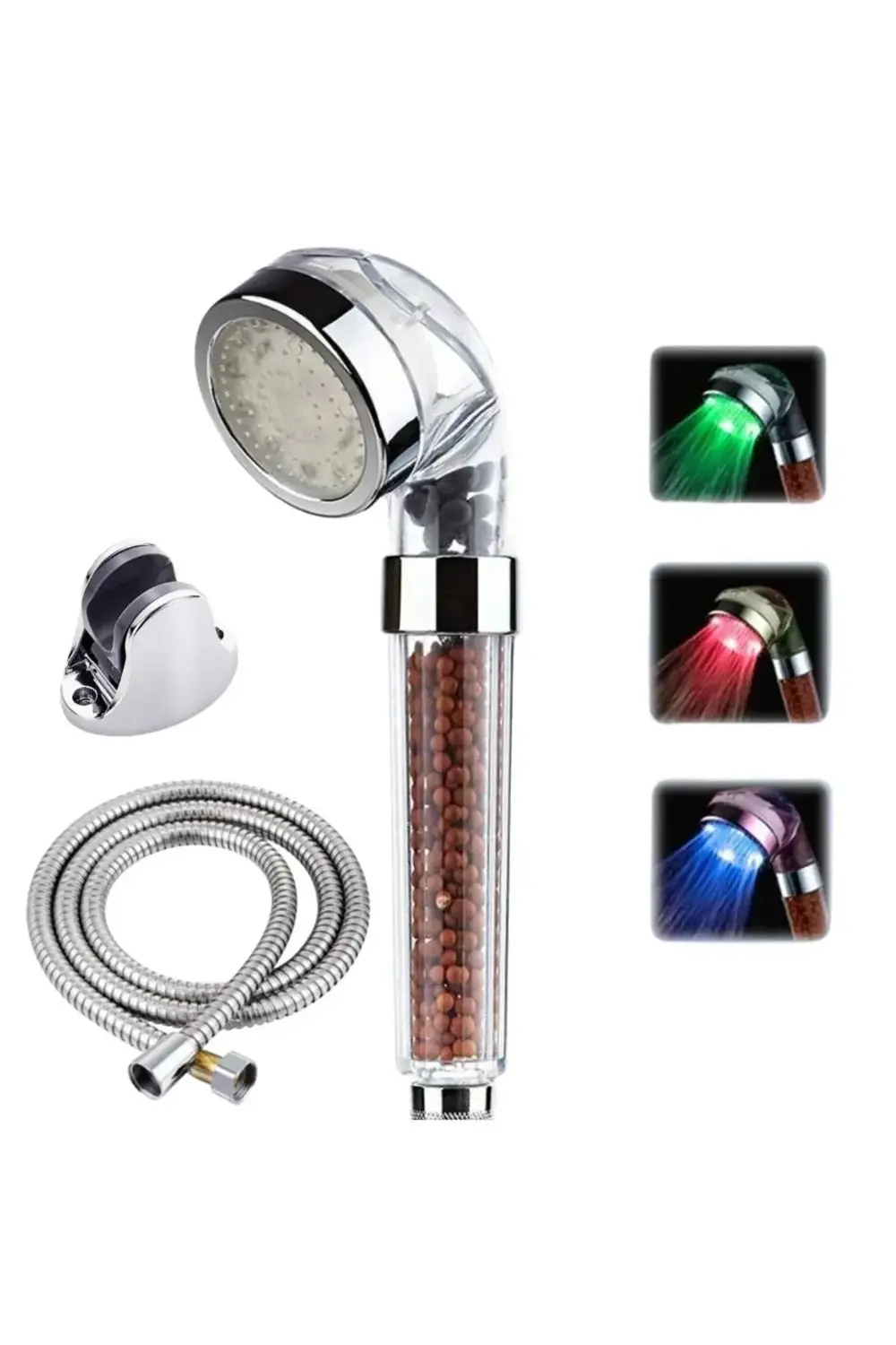 Tasarruflu Boncuklu Ledli Duş Başlık-pil Veya Elektrik Gerekmez K