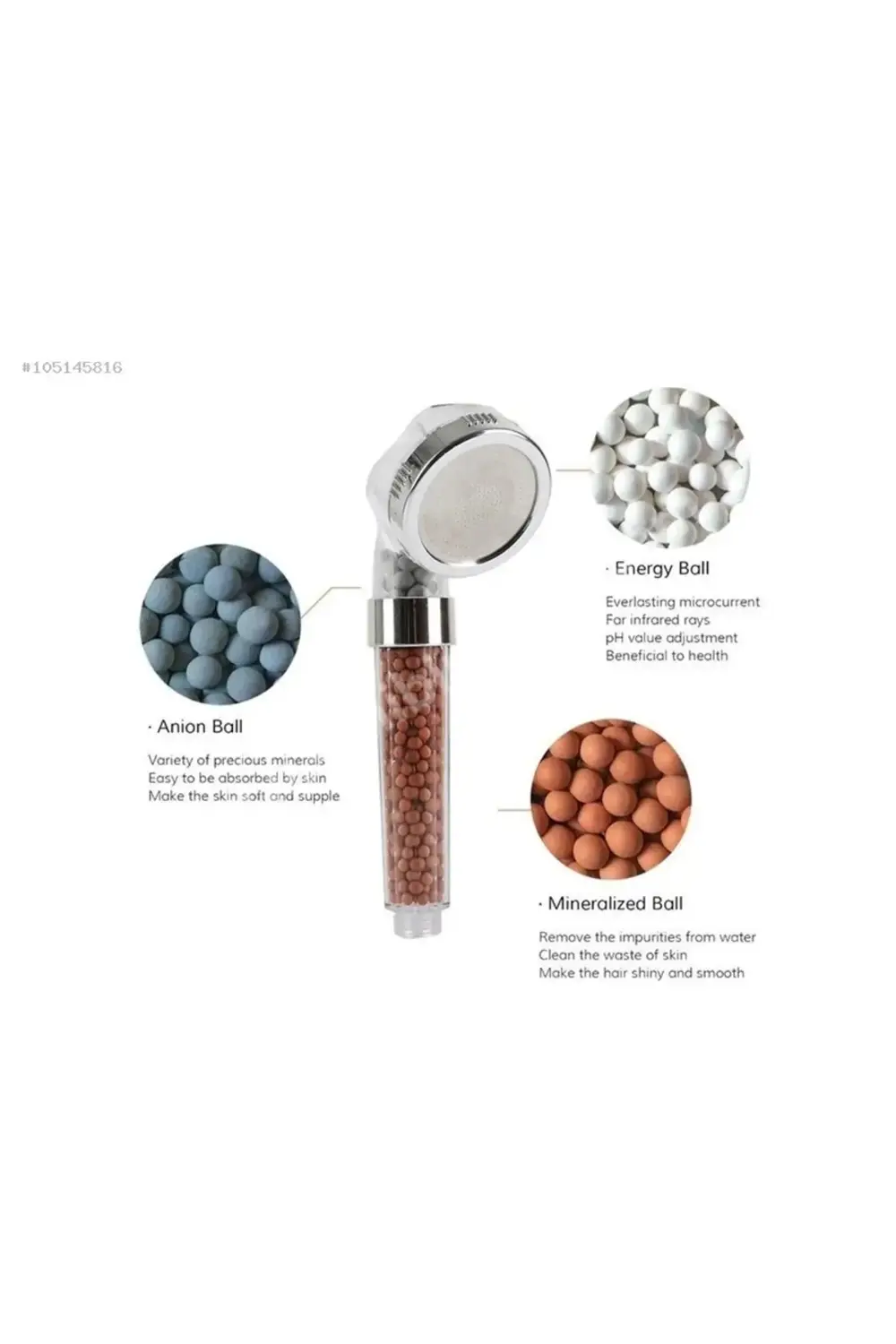 Tasarruflu Boncuklu Ledli Duş Başlık-pil Veya Elektrik Gerekmez K