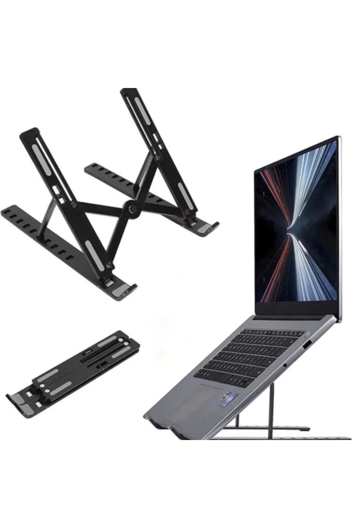 Taşınabilir 10 Kademeli Sert Plastik Laptop Stant Bilgisayar Stant Notebook Stant Tüm