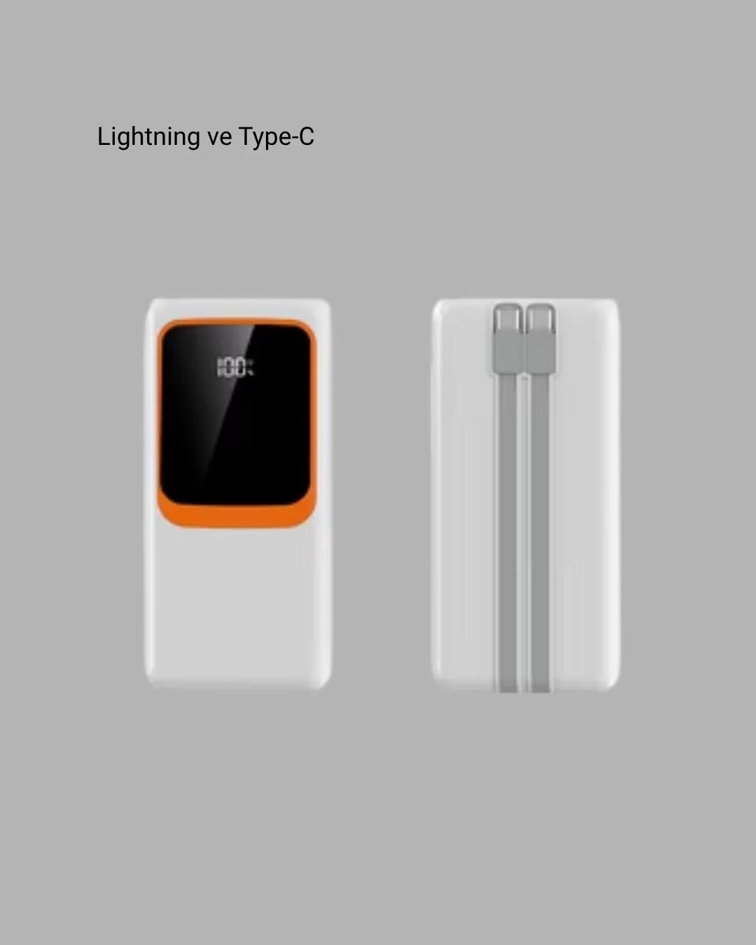 Taşınabilir 10000 mAh Powerbank – Dijital Göstergeli, Type-C ve USB Çıkışlı
