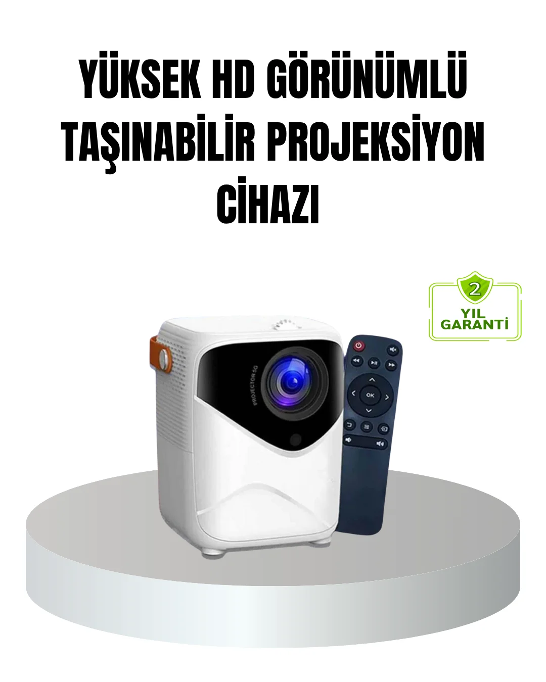 Taşınabilir 1080P HD Akıllı Projektör – 64GB Dahili Hafıza, 2GB RAM, Uzaktan Kumandalı Taşınabilir 1080P HD Akıllı Projektör – 64GB Dahili Hafıza, 2GB RAM, Uzaktan Kumandalı