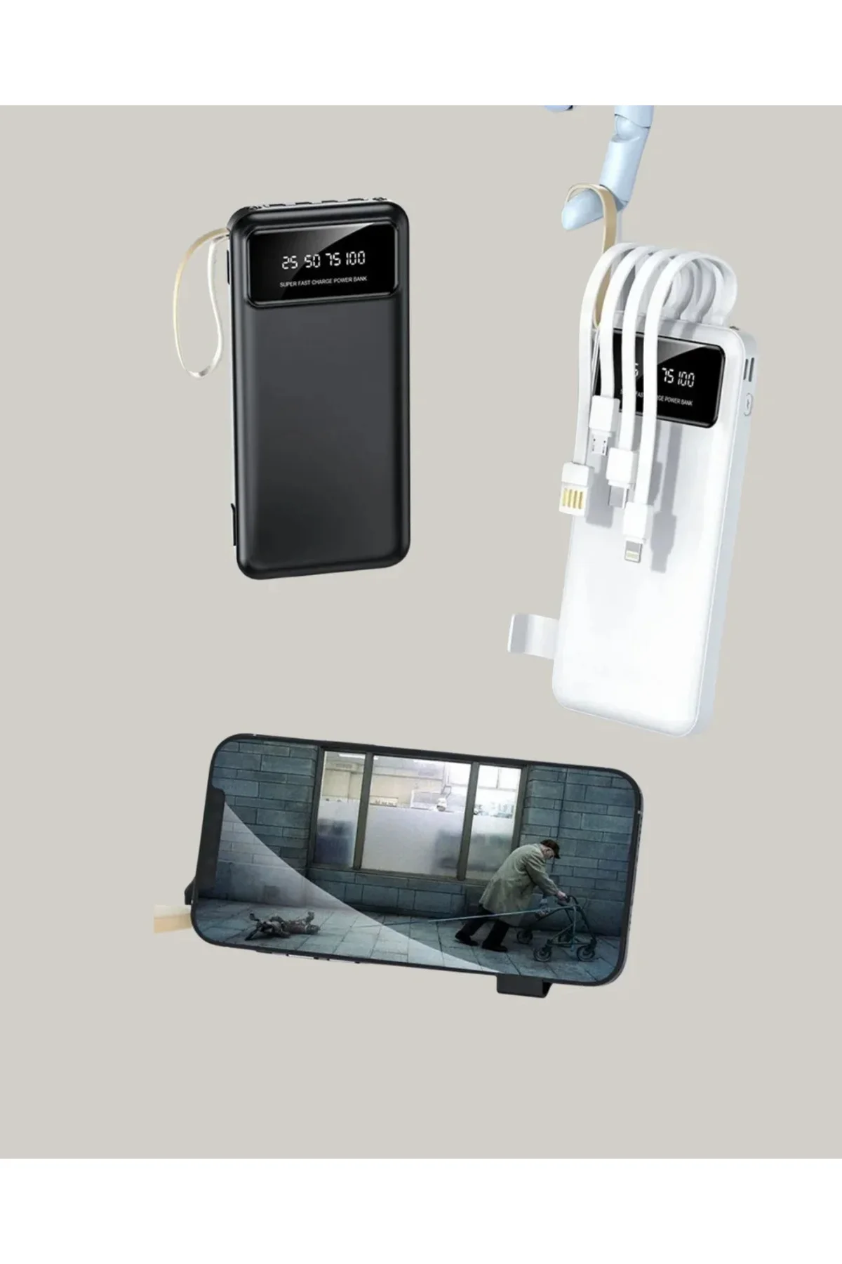 Taşınabilir 20.000 mAh Hızlı Şarj Powerbank 4 Çıkışlı