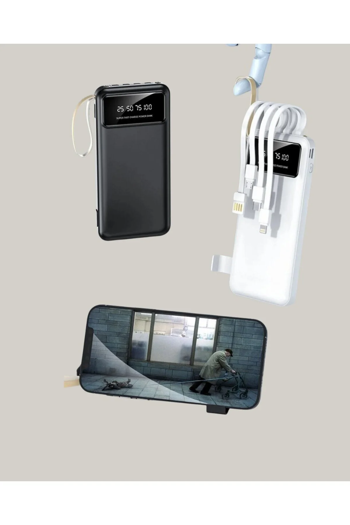 Taşınabilir 20.000 mAh Hızlı Şarj Powerbank 4 Çıkışlı