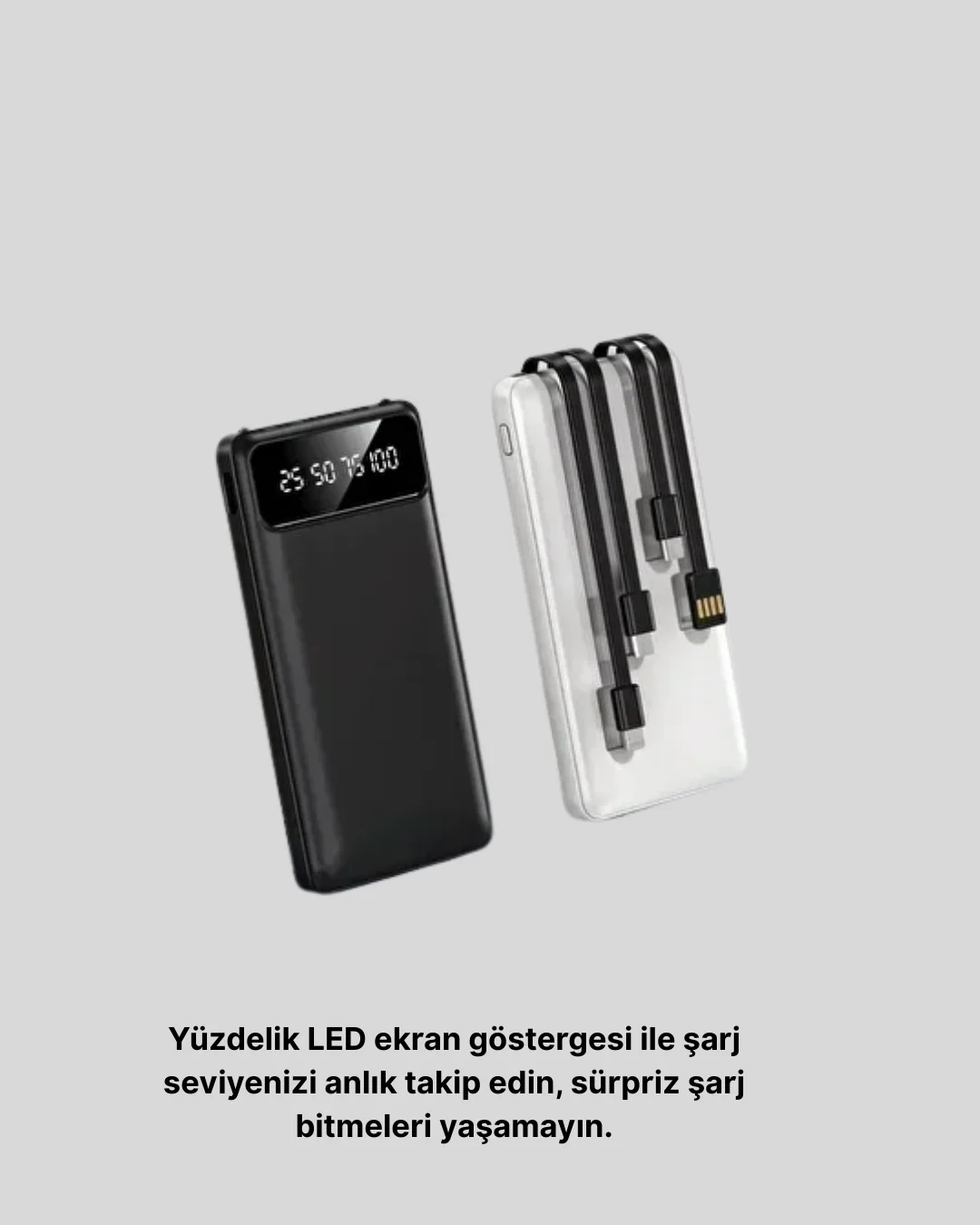Taşınabilir 20.000 mAh Hızlı Şarj Powerbank 4 Çıkışlı