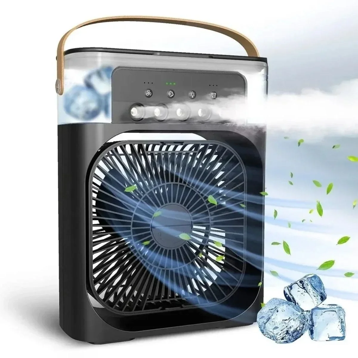 Taşınabilir 3 Farklı Mod Ayarlı 7 Farklı Led Işıklı Sulu Soğutmalı Taşınabilir Masaüstü Usb Fan Vantilatör Bx40