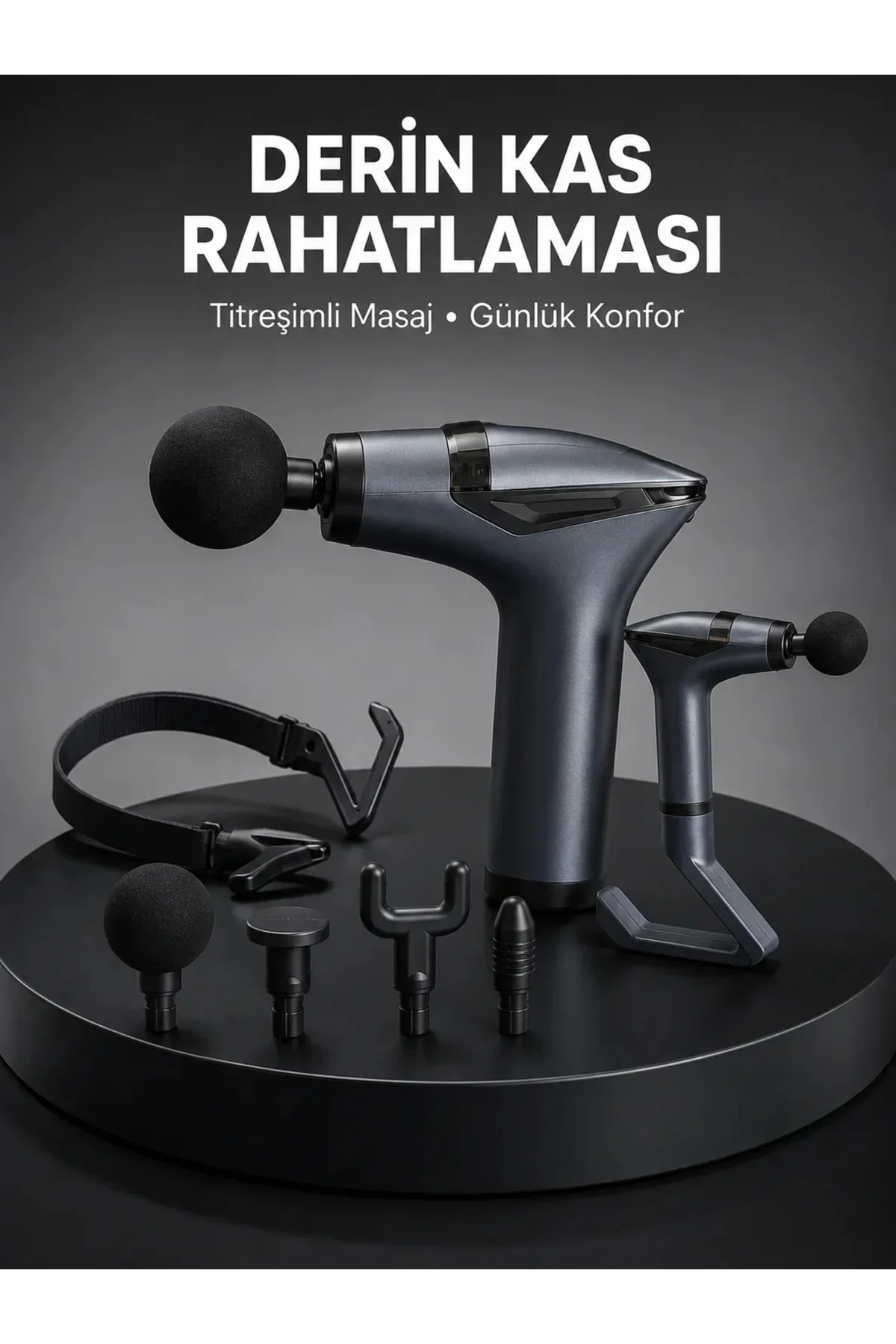 Taşınabilir 3in1 Masaj Aleti Şarjlı Titreşimli Esneme Bantlı Yeni Nesil