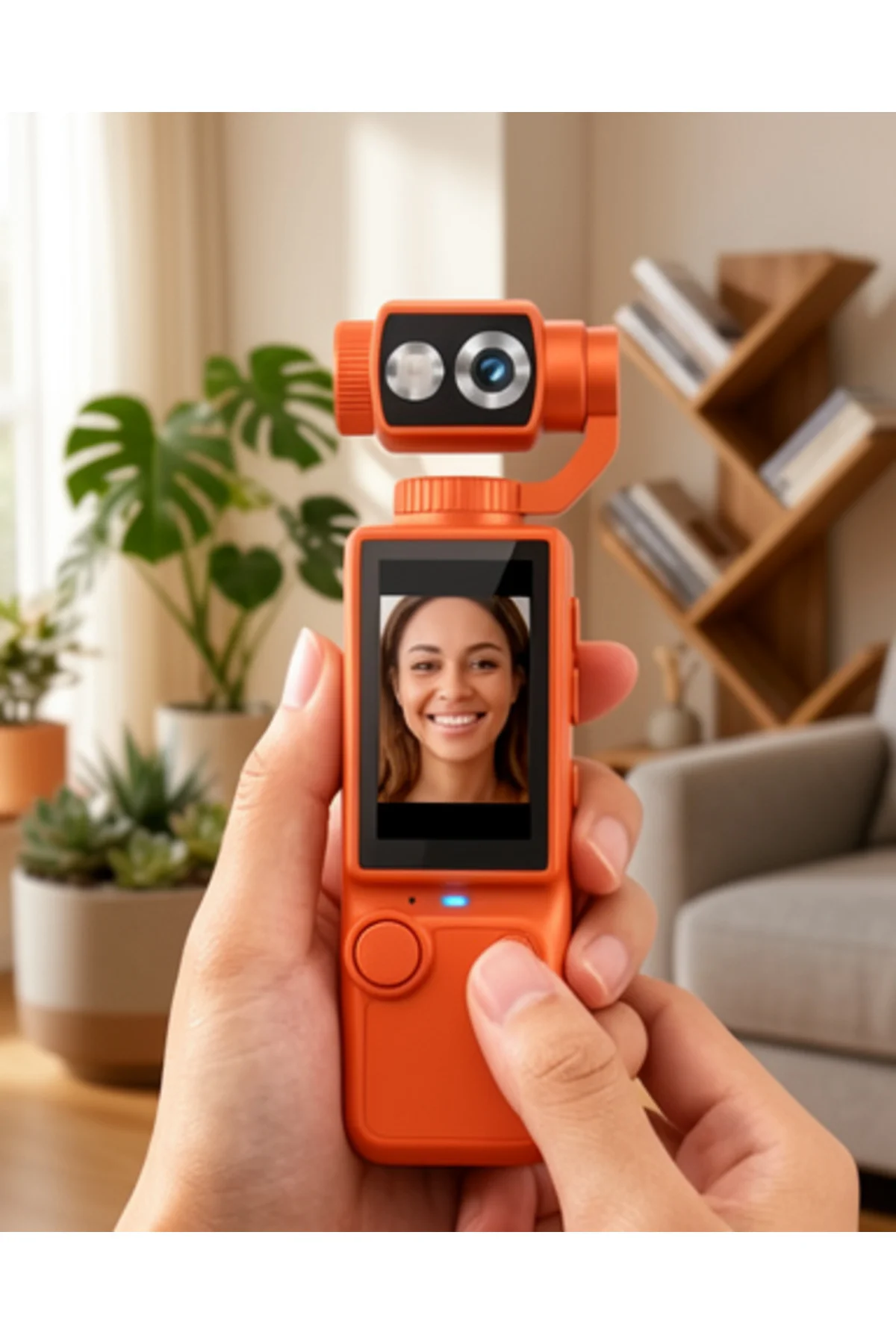 Taşınabilir 4K Gimbal Kamera 180 Derece Döner Lens Stabil Video Çekim Özellikli Taşınabilir 4K Gimbal Kamera 180 Derece Döner Lens Stabil Video Çekim Özellikli