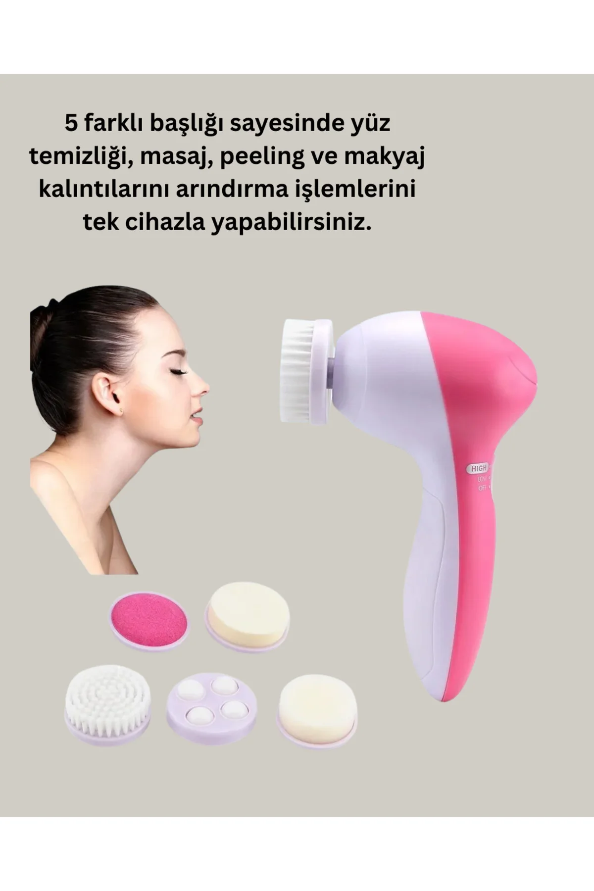 Taşınabilir 5 in 1 Elektrikli Cilt Temizleyici - Lisinya