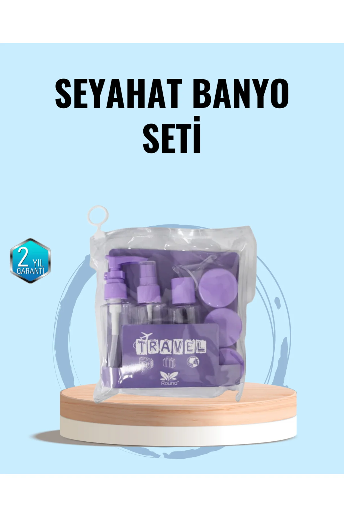 Taşınabilir 5’li Seyahat Banyo Seti Şampuanlık Sprey Krem Kutusu