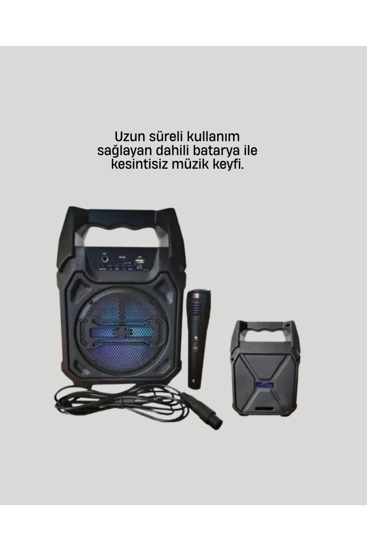 Taşınabilir 6.5” Bluetooth Hoparlör USB TF Kart Mikrofonlu Şarjlı Sistem