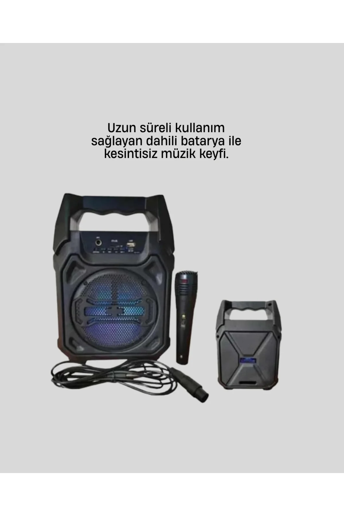 Taşınabilir 6.5” Bluetooth Hoparlör USB TF Kart Mikrofonlu Şarjlı Sistem
