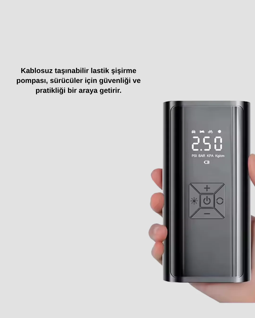Taşınabilir 80W Kablosuz Lastik Şişirme Pompası Dijital Ekranlı Fiyatı, Yorumları ve Özellikleri