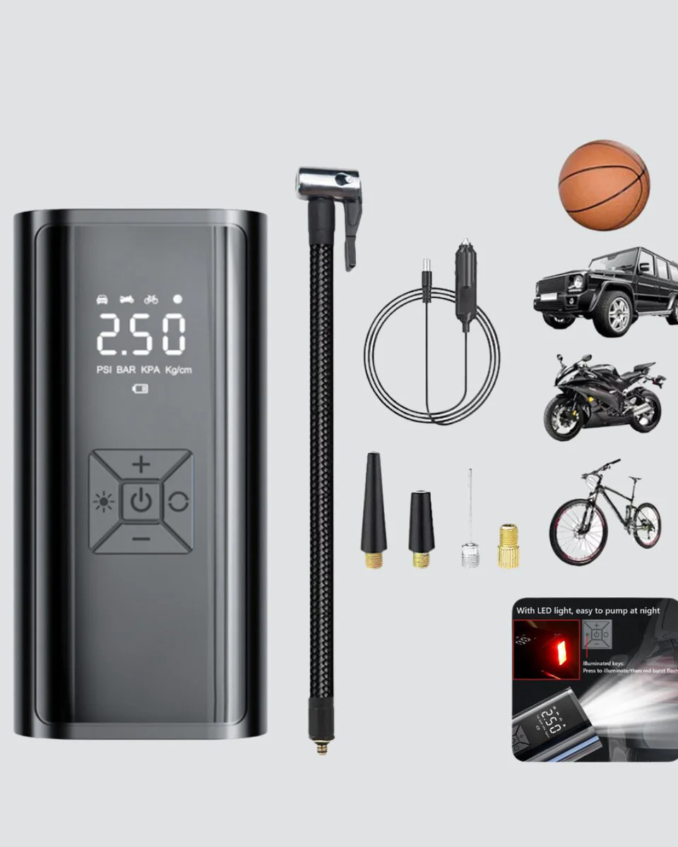 Taşınabilir 80W Kablosuz Lastik Şişirme Pompası Dijital Ekranlı - Güvenli Sürüş