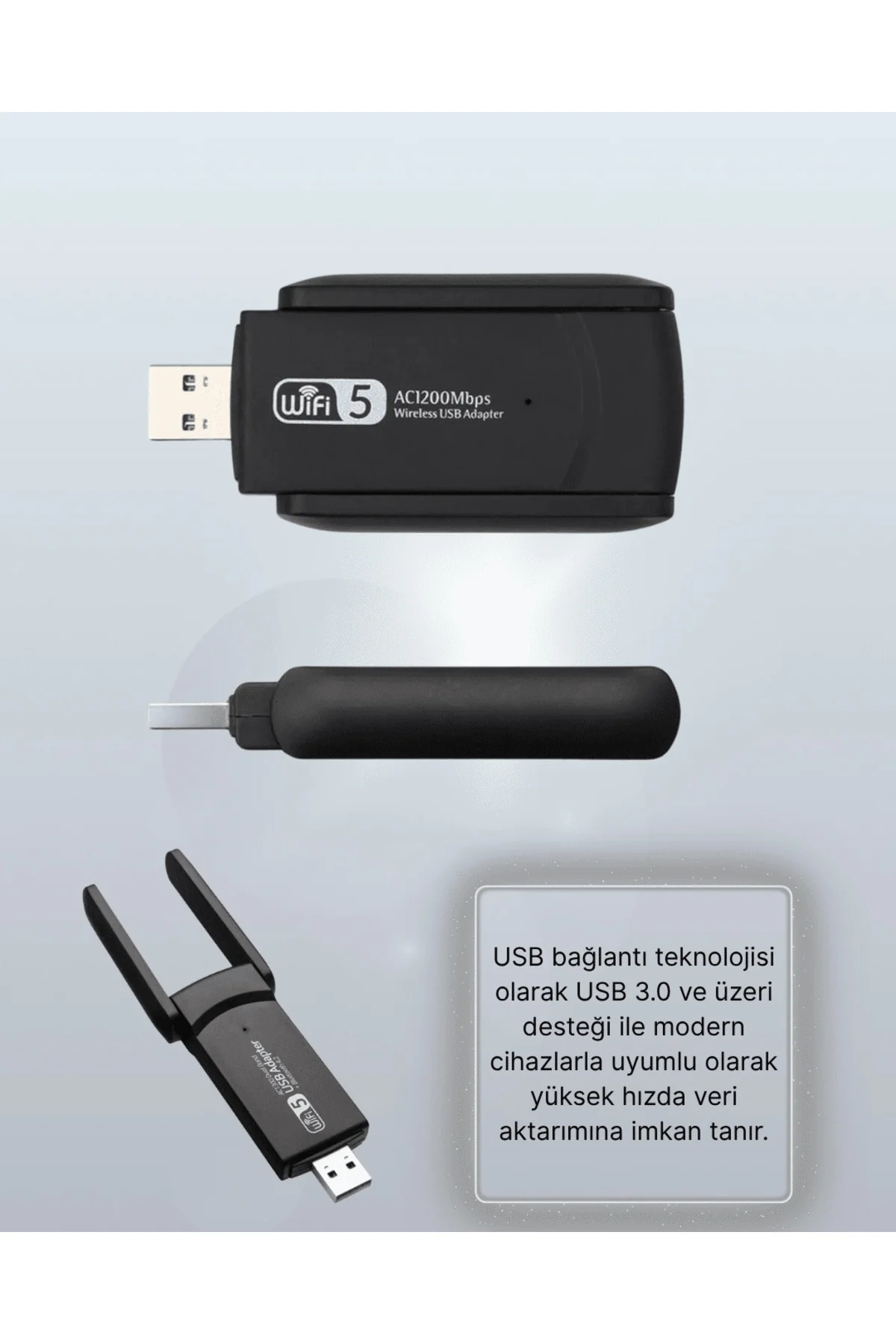 Taşınabilir Ac1200 Usb Wifi Adaptör - Yüksek Performanslı İnternet Çözümü Taşınabilir Ac1200 Usb Wifi Adaptör - Yüksek Performanslı İnternet Çözümü - Görsel 4