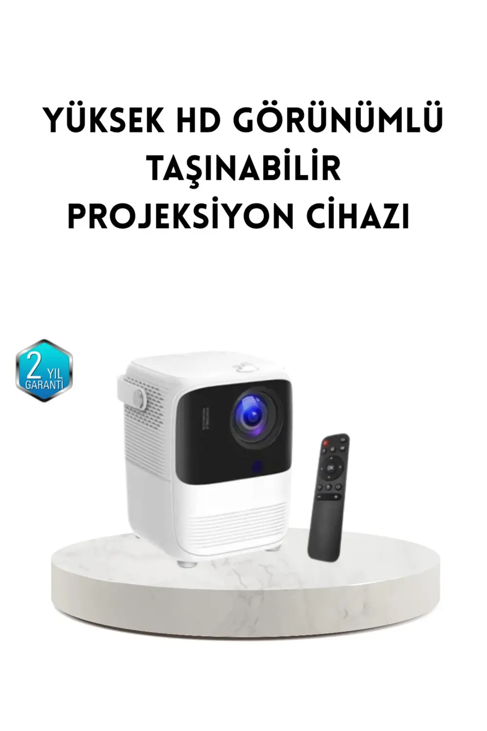 Taşınabilir Akıllı 1080P Projektör – 64GB Hafıza, 2GB RAM, Full H