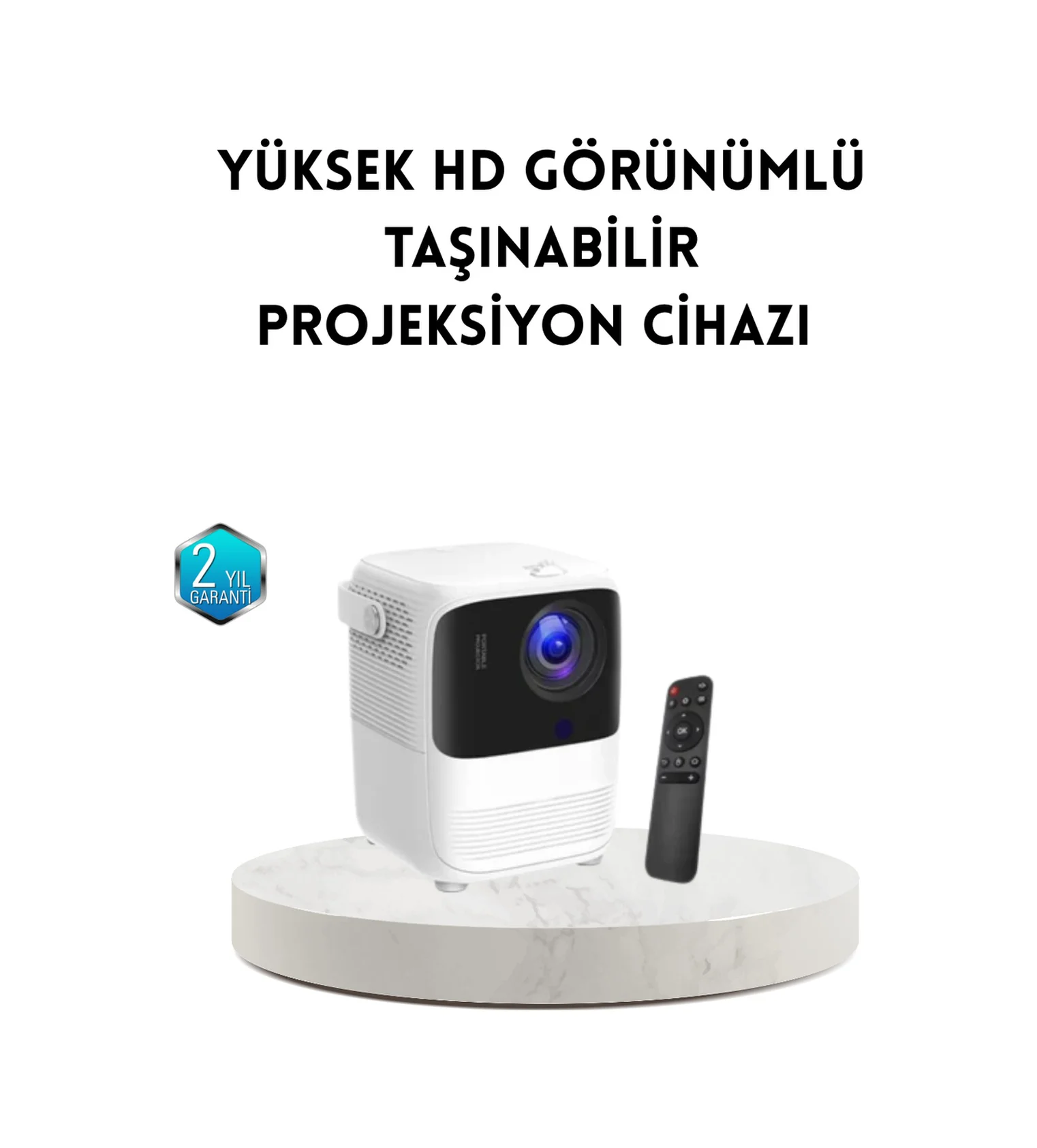 Taşınabilir Akıllı 1080p Projektör 64gb Hafıza, 2gb Ram, Full Hd Görüntü, Kumandalı - Lisinya