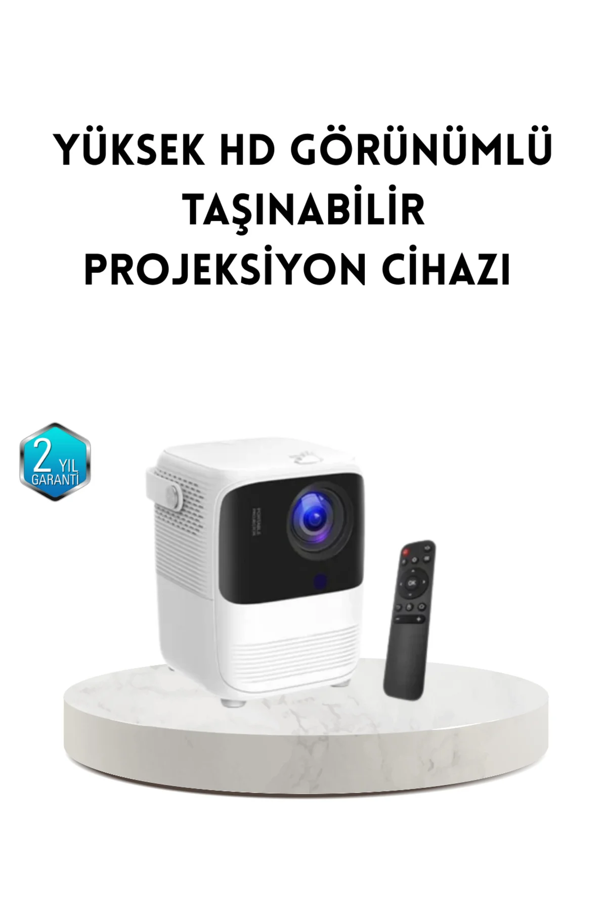 Taşınabilir Akıllı 1080P Projektör – 64GB Hafıza, 2GB RAM, Full H